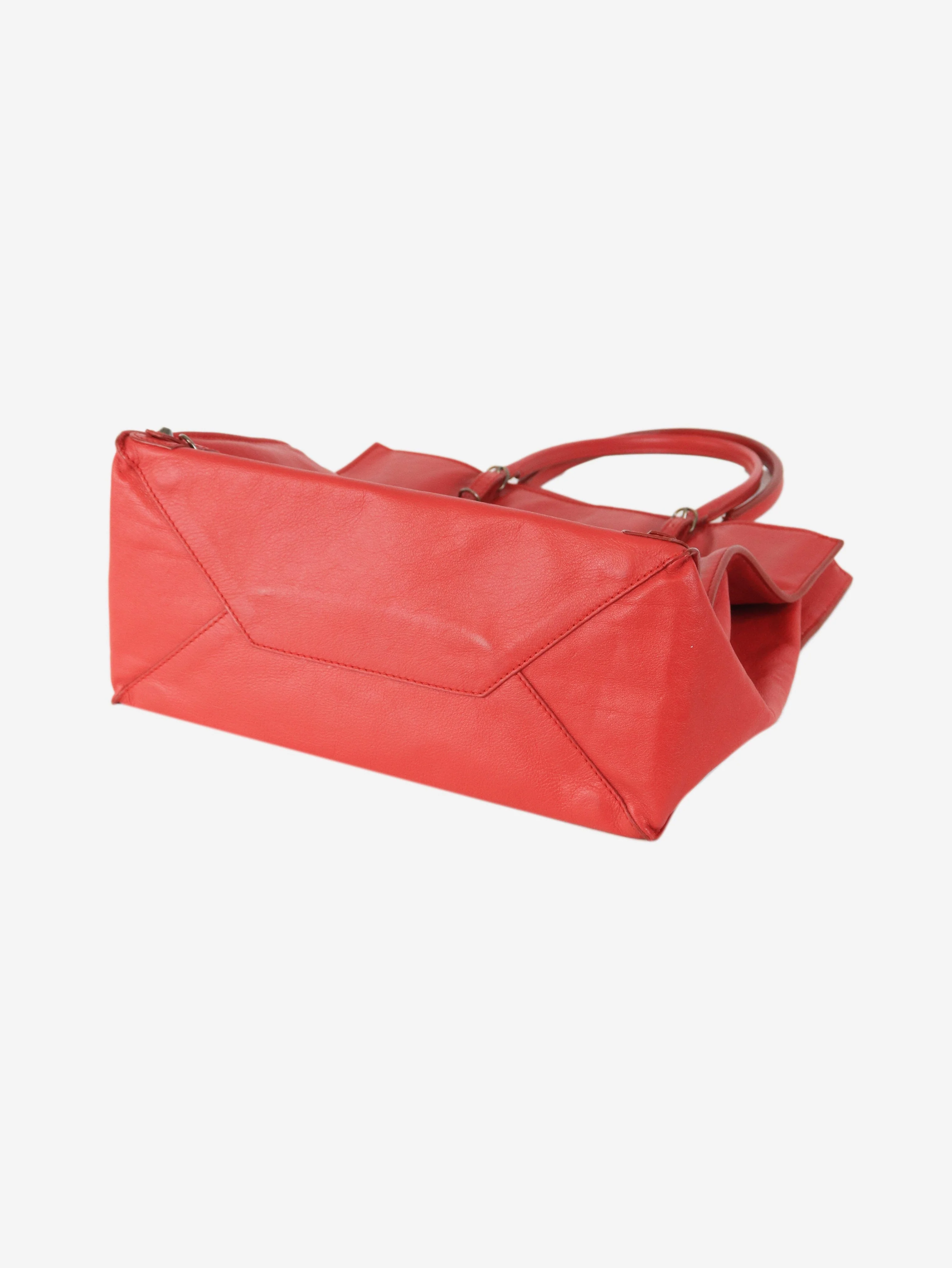 Red Papier leather tote bag - Image 4