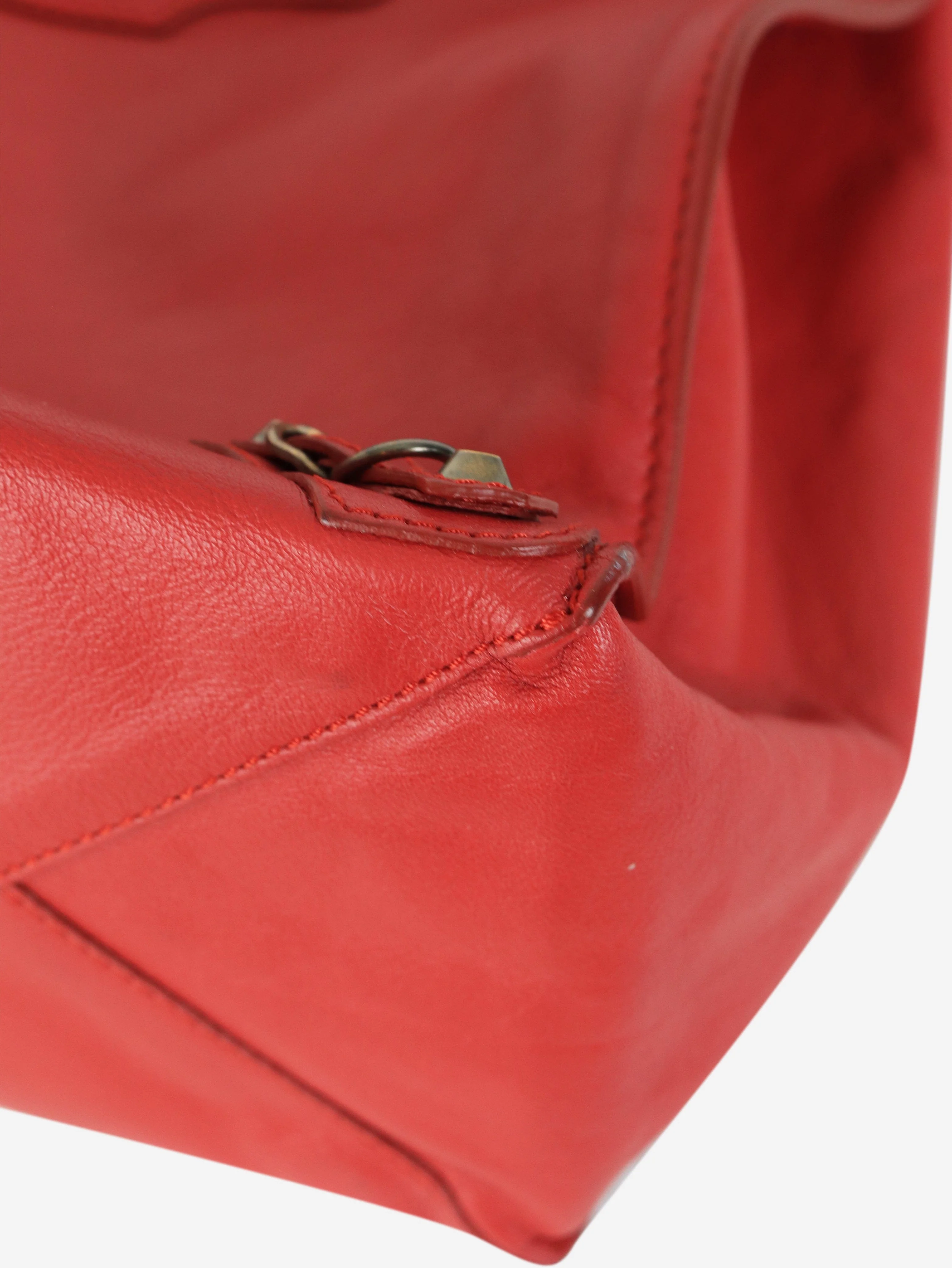Red Papier leather tote bag - Image 5