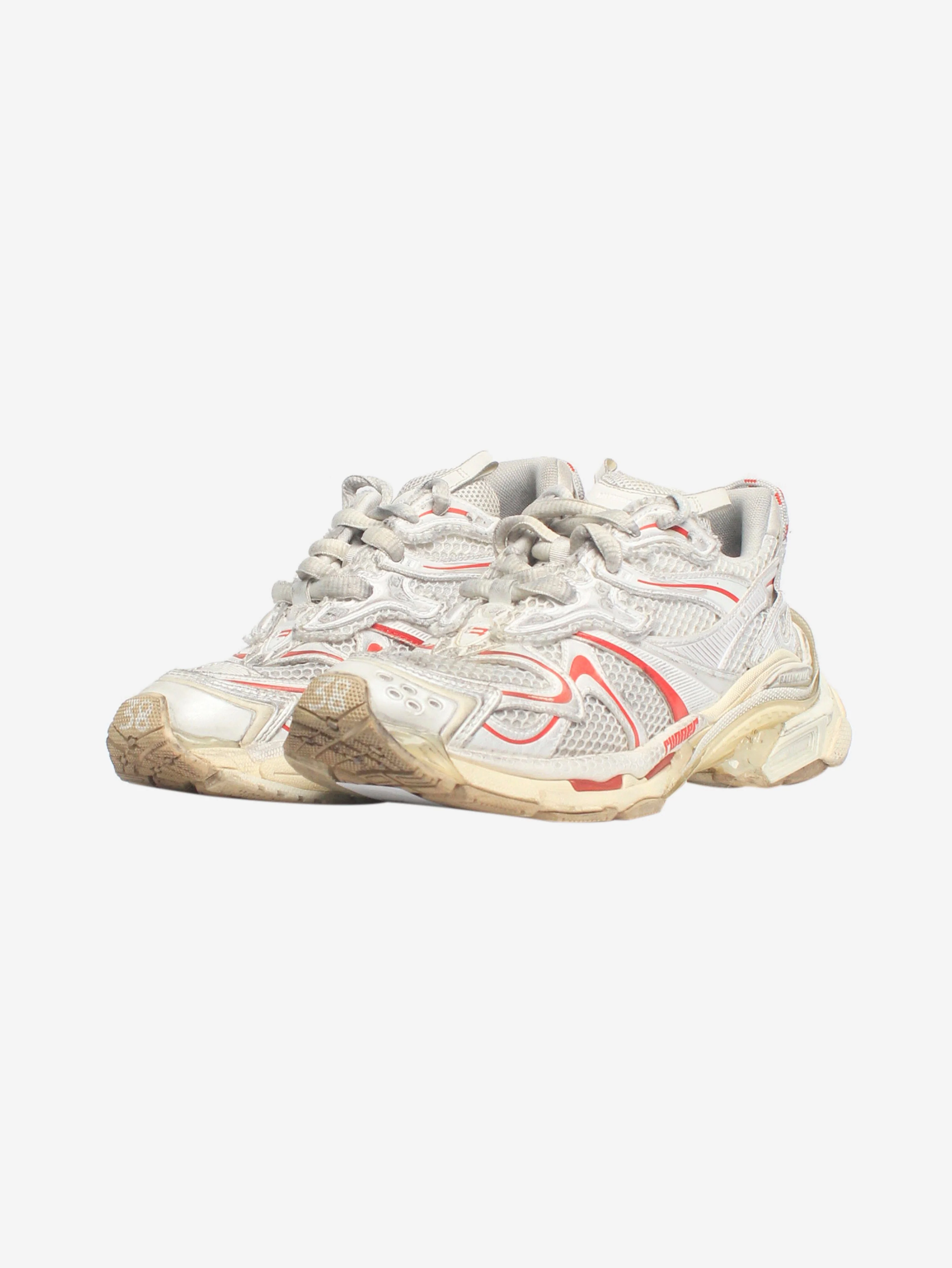 White and red Runner trainers - size EU 38 - Image 2