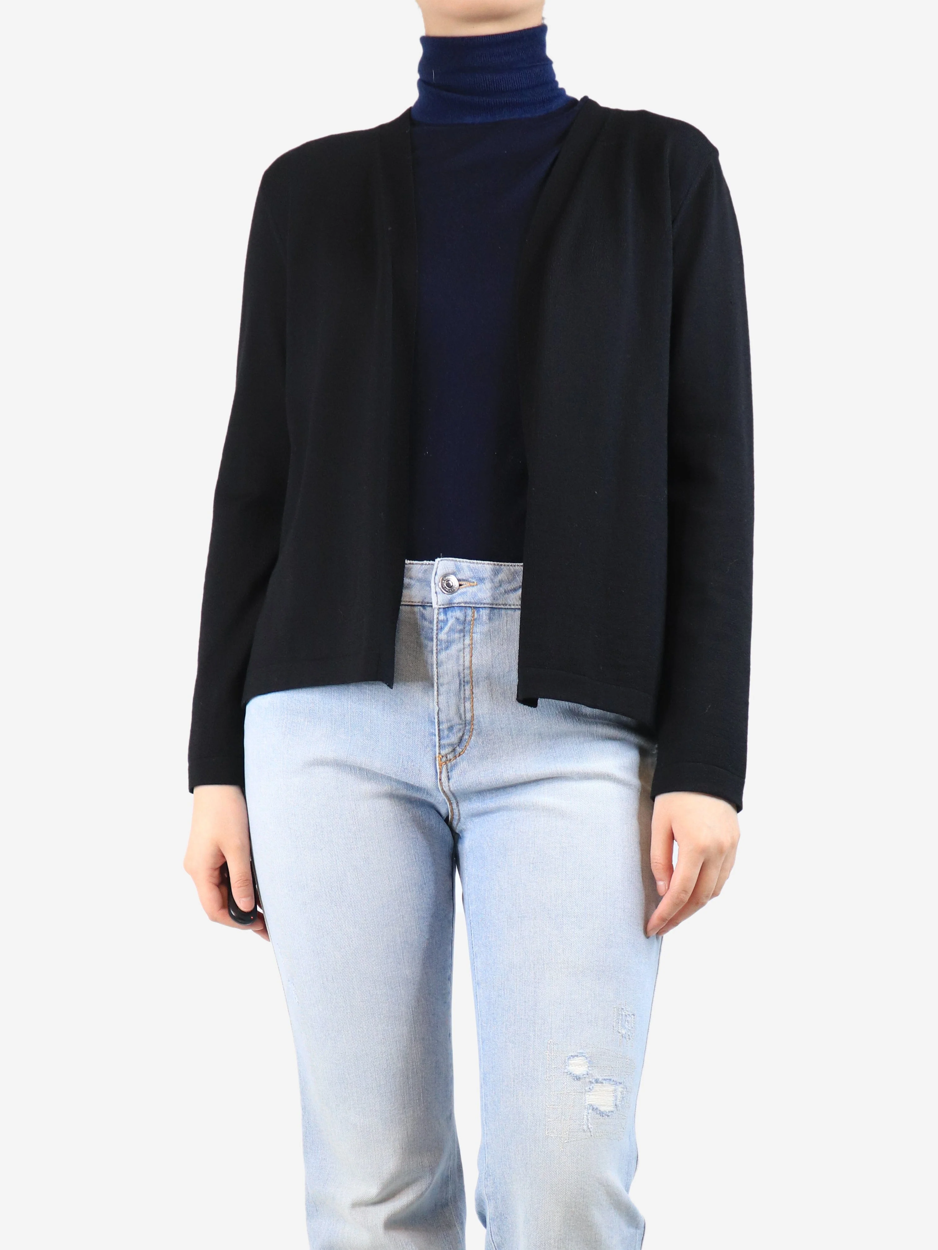 Black pleated-back cardigan - size M