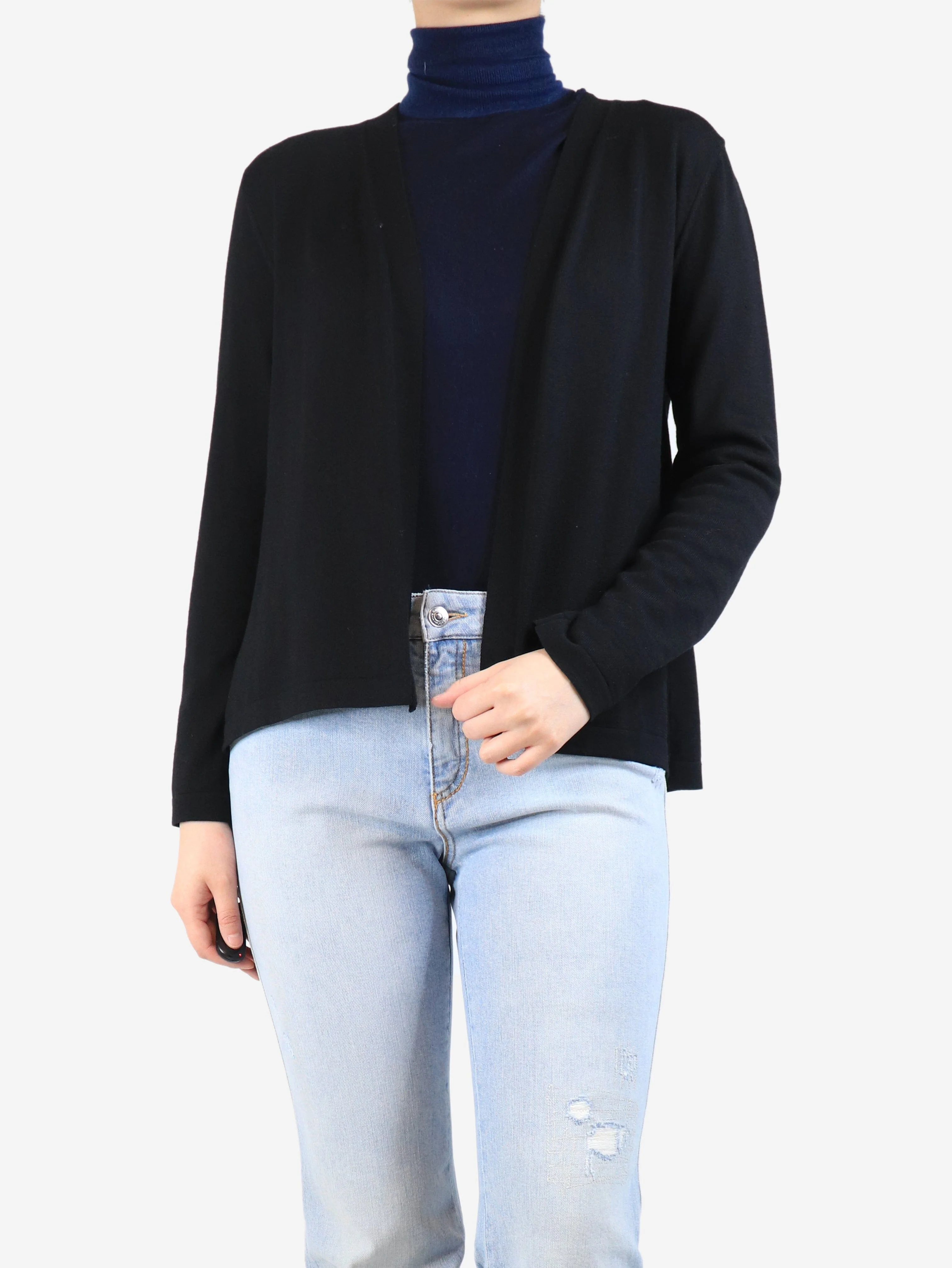 Black pleated-back cardigan - size M - Image 3