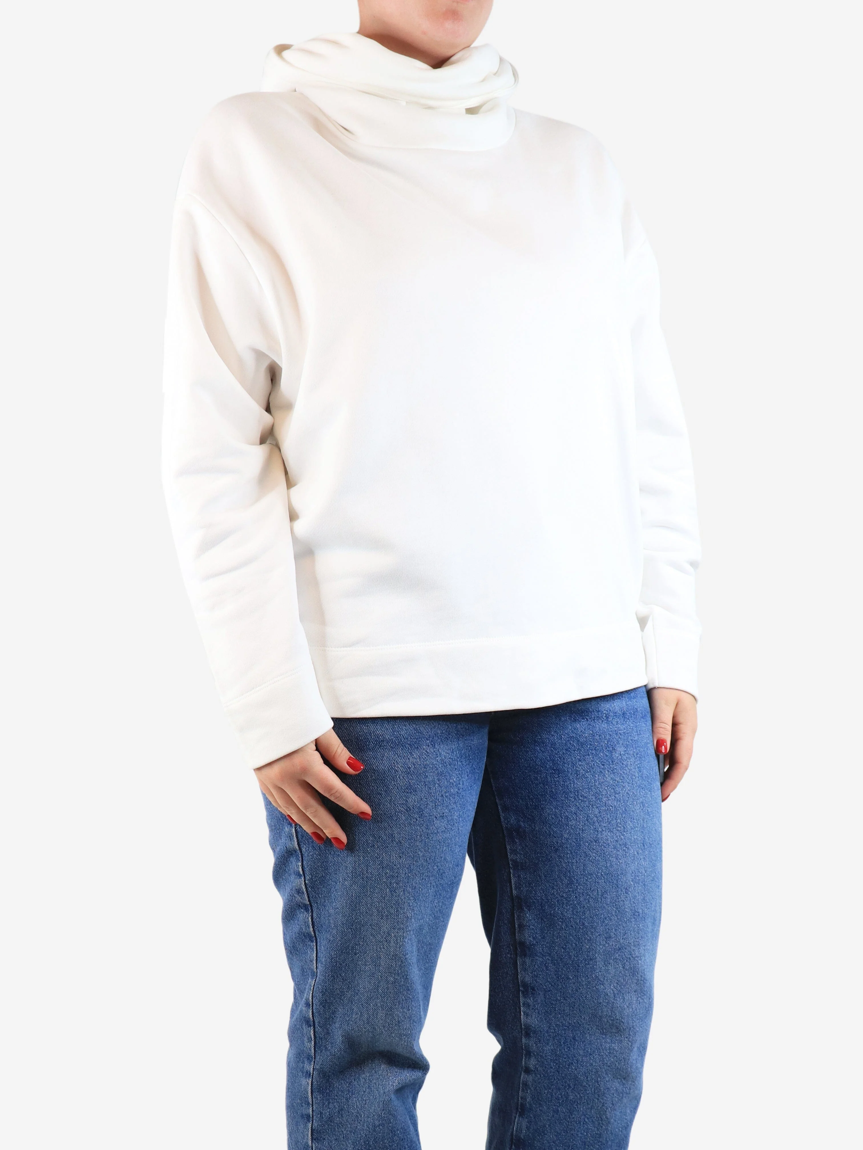 White organic cotton hoodie - size M - Image 3