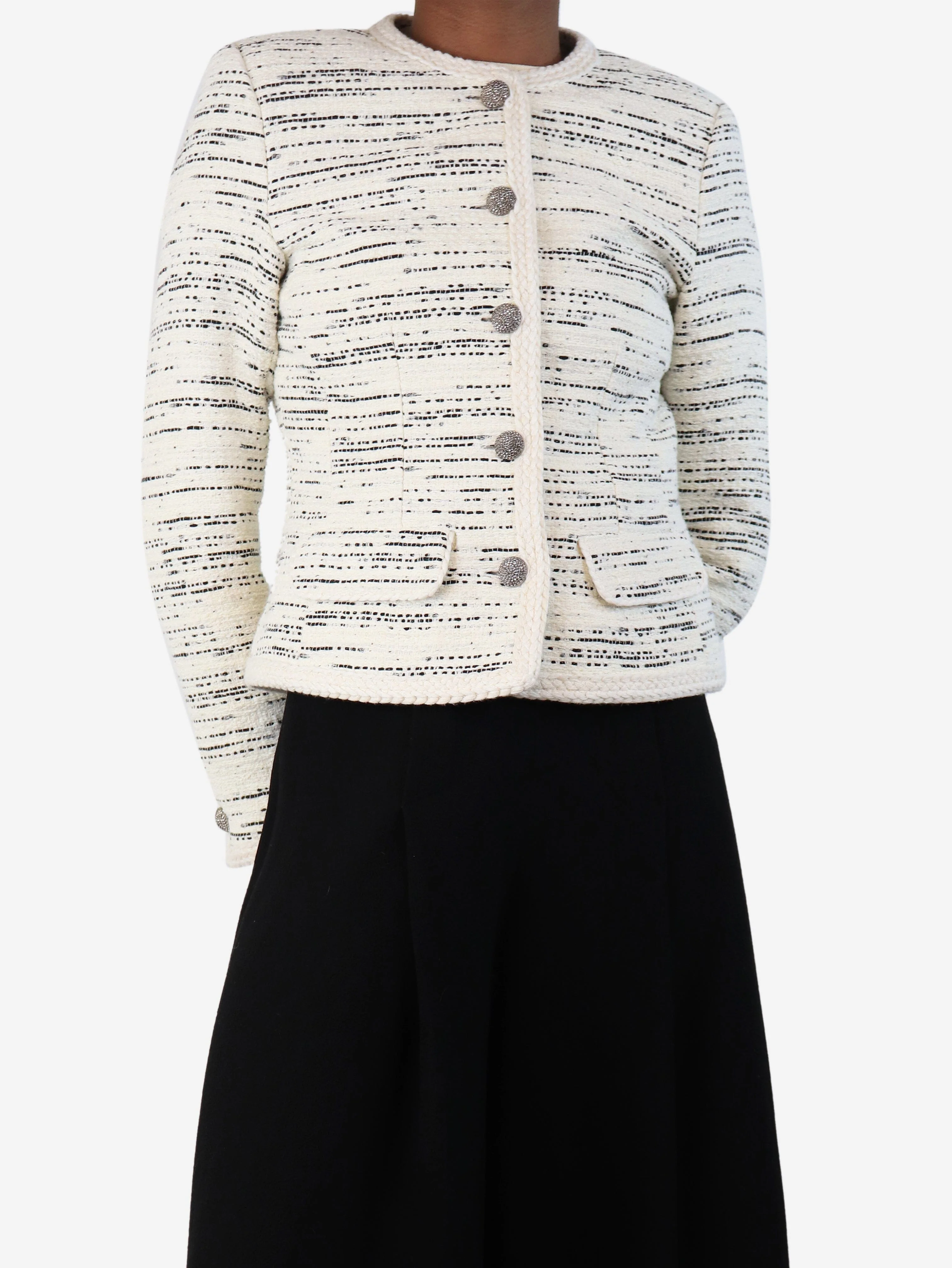 Ecru Roza tweed jacket - size UK 6 - Image 3