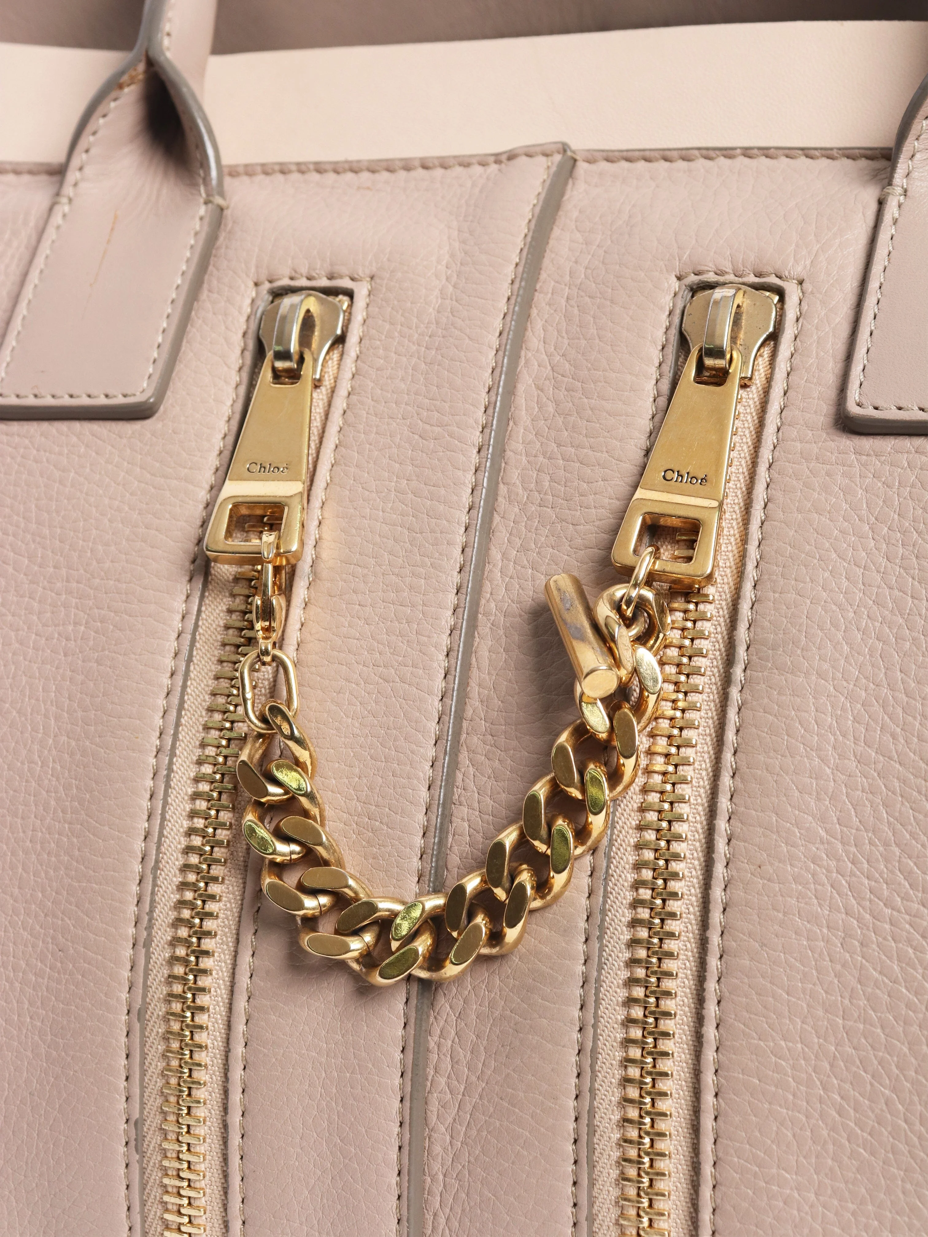 Beige Cate leather satchel bag - Image 5