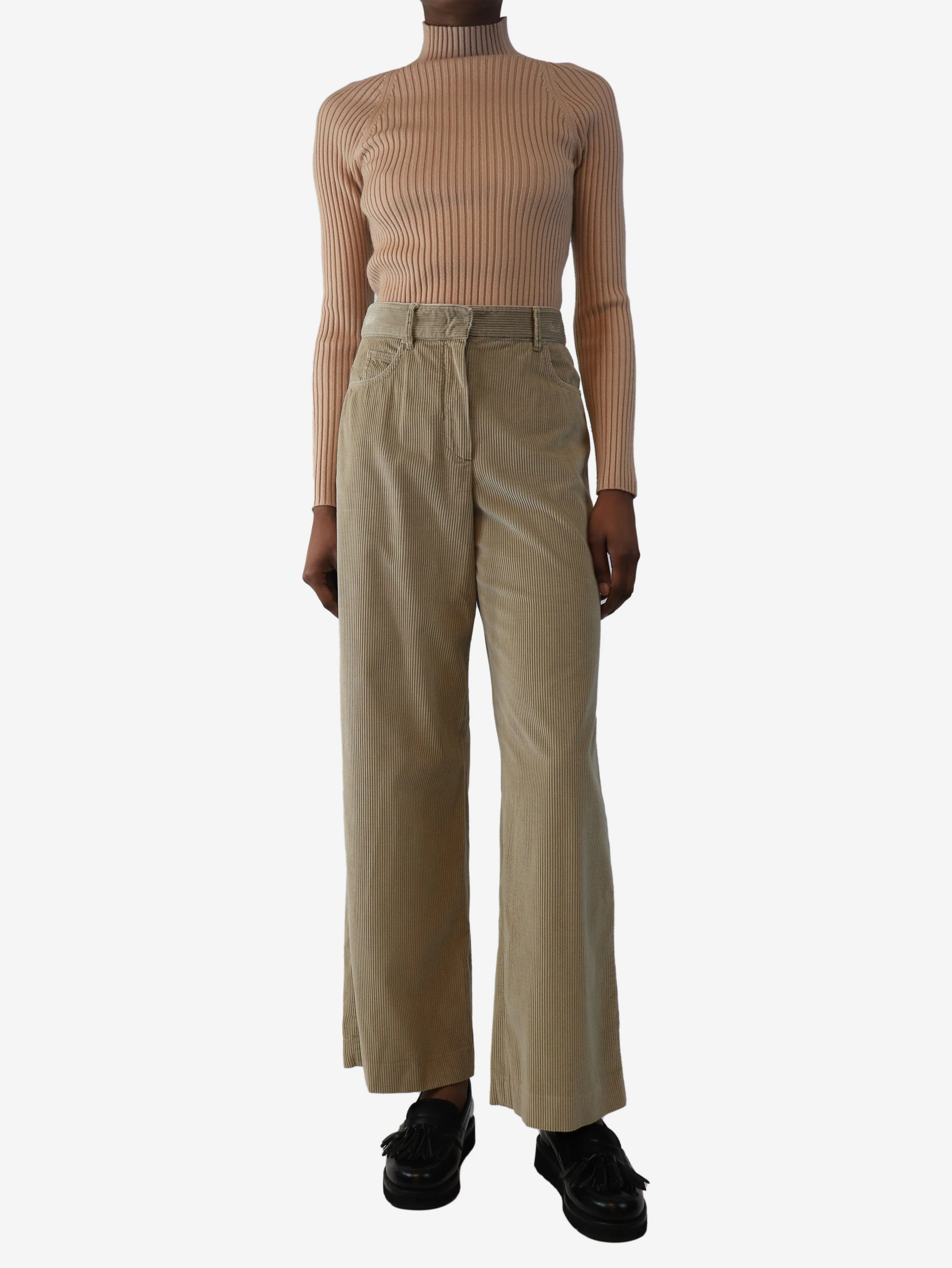 Beige cord trousers - size UK 4 - Image 2