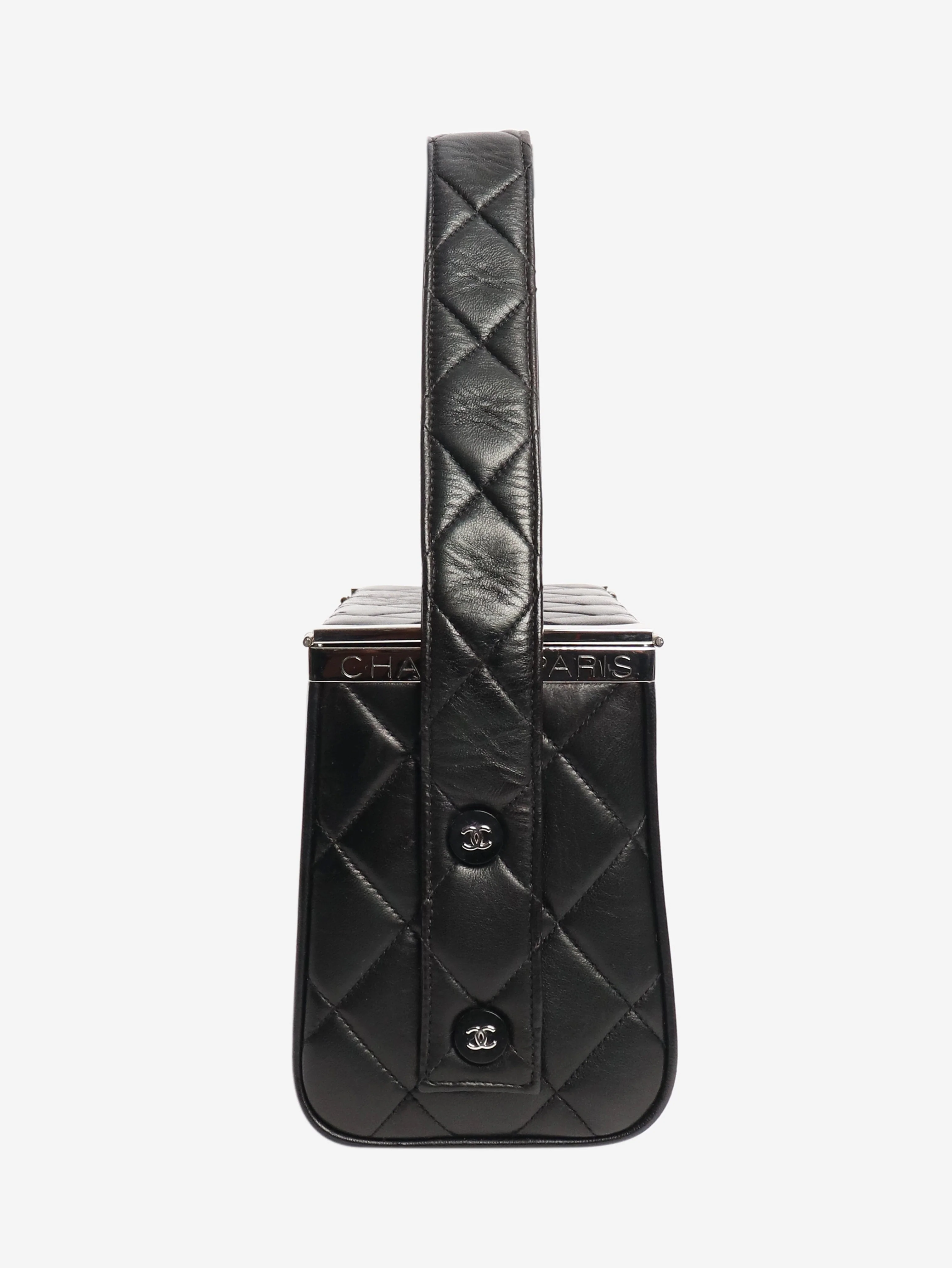 Black 1997 Vintage top handle vanity box bag - Image 2