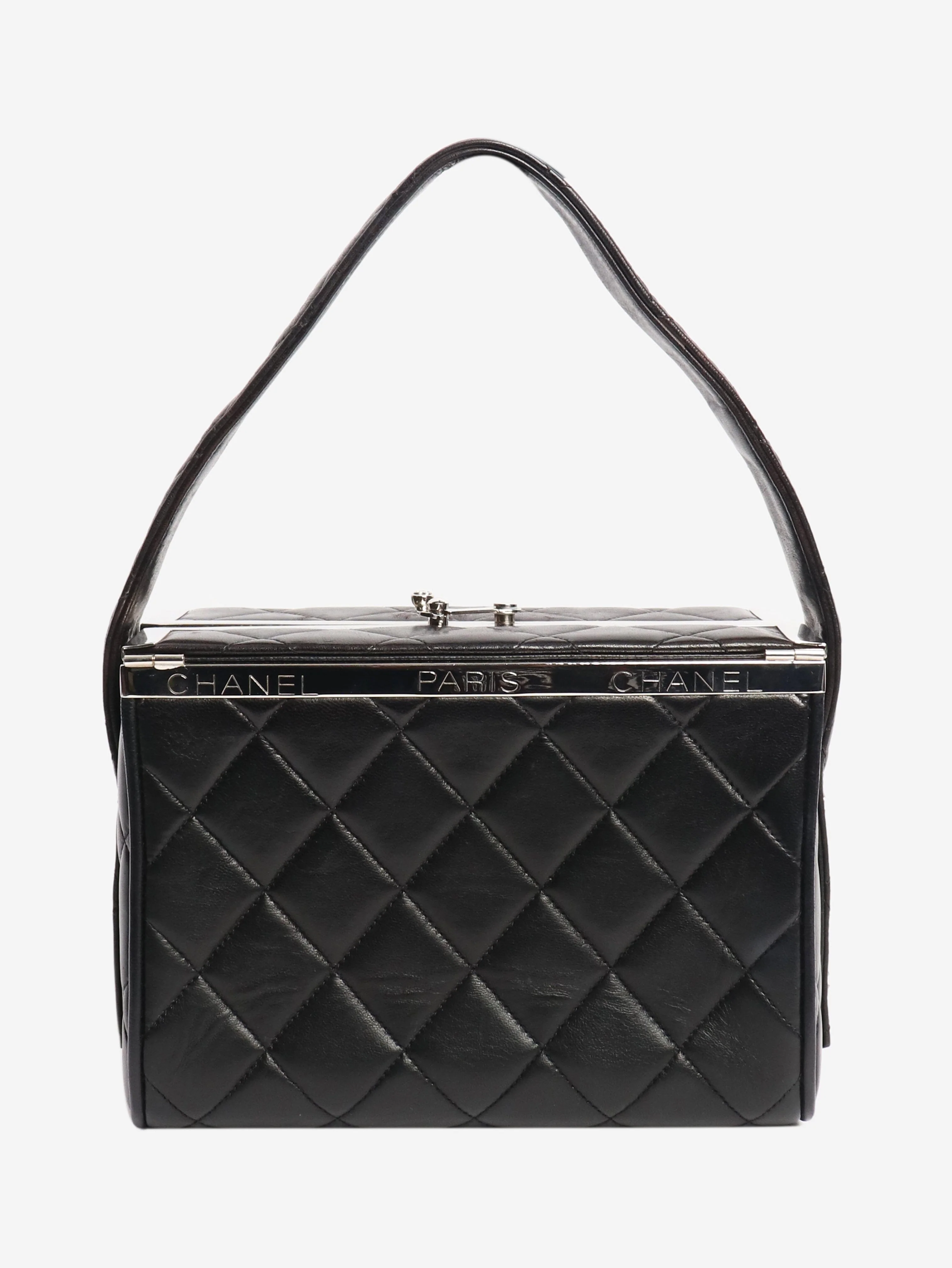 Black 1997 Vintage top handle vanity box bag - Image 3