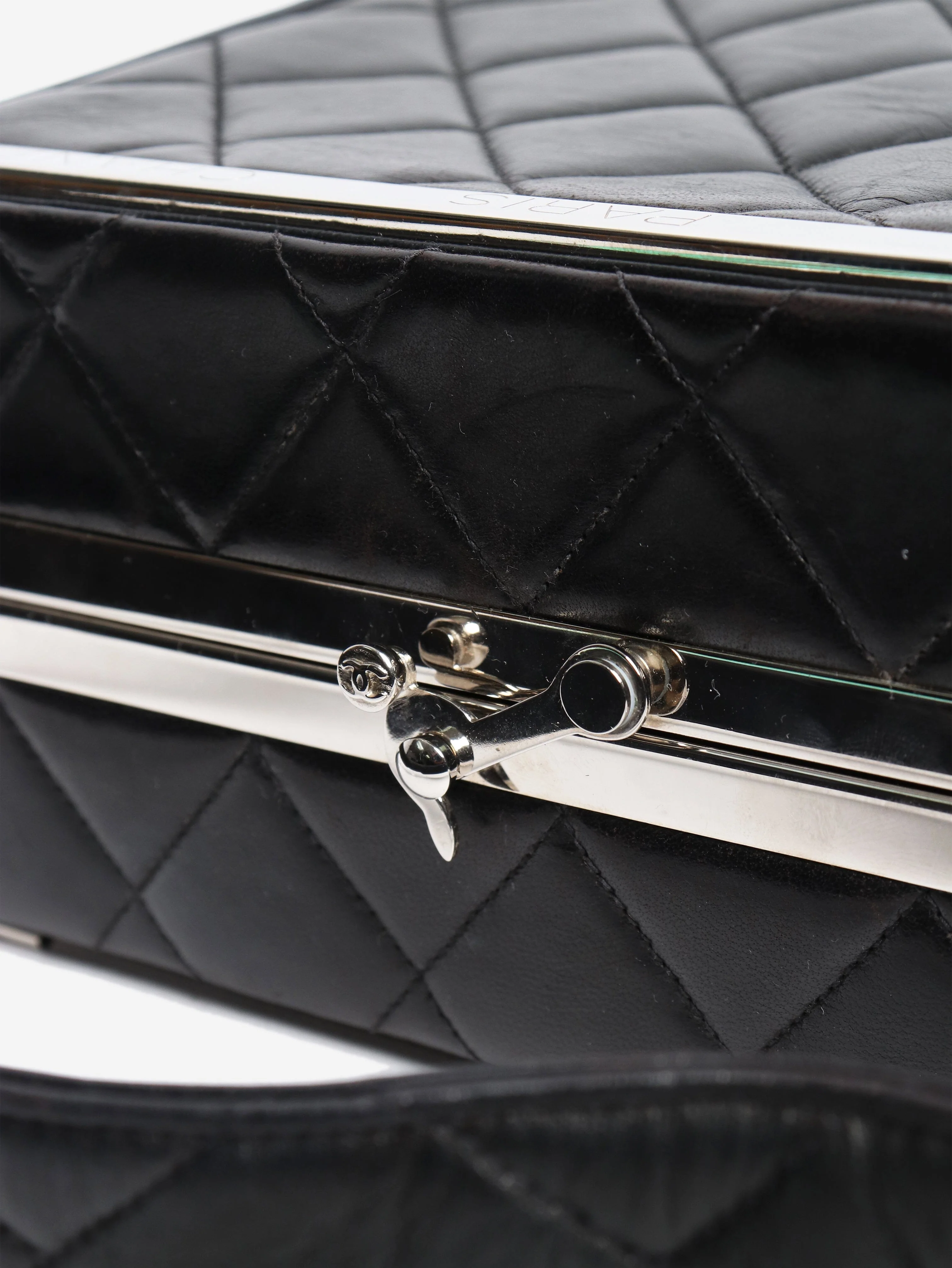 Black 1997 Vintage top handle vanity box bag - Image 4