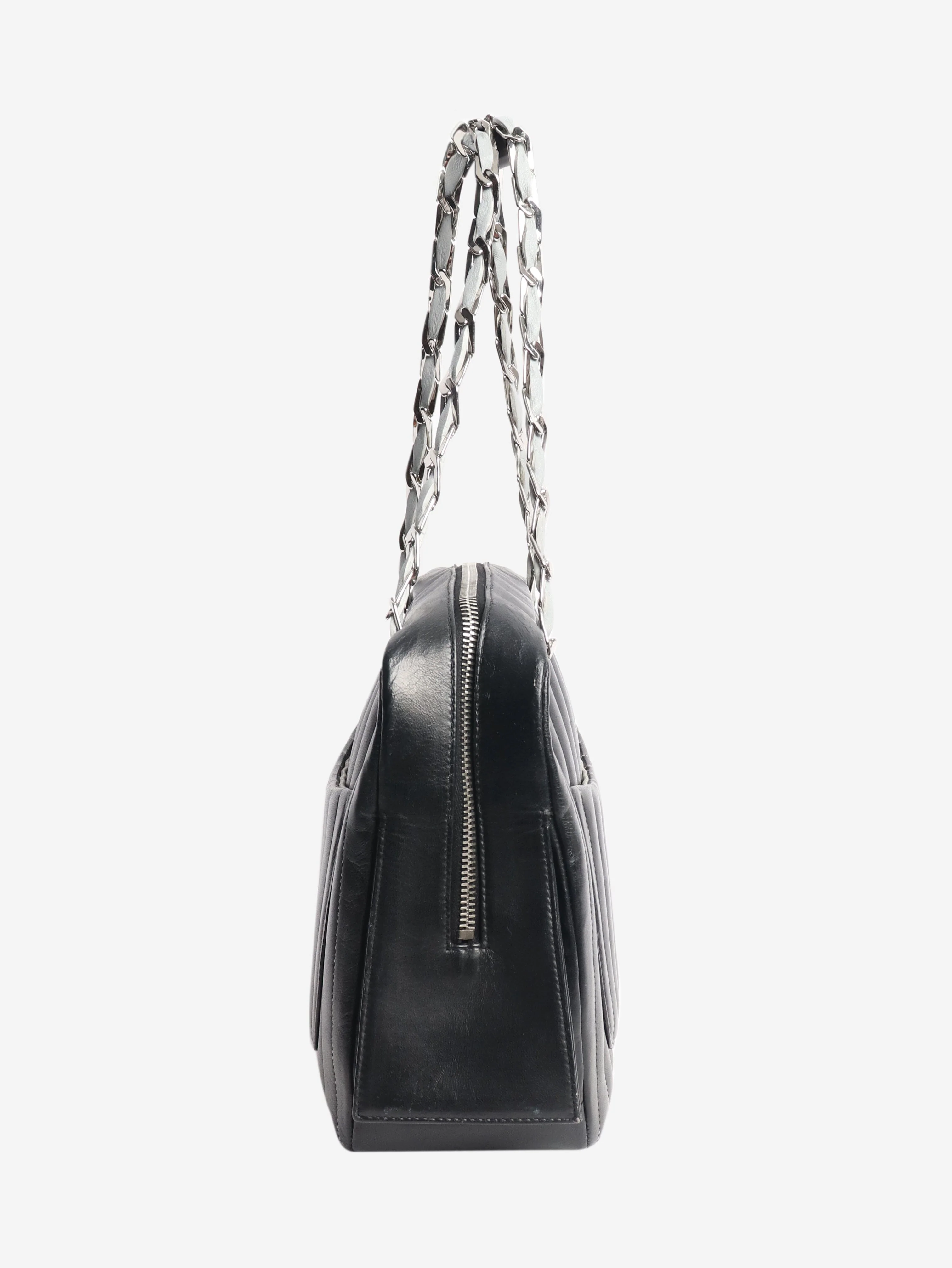 Black 2005 Mademoiselle Ligne vertical quilted camera bag - Image 2