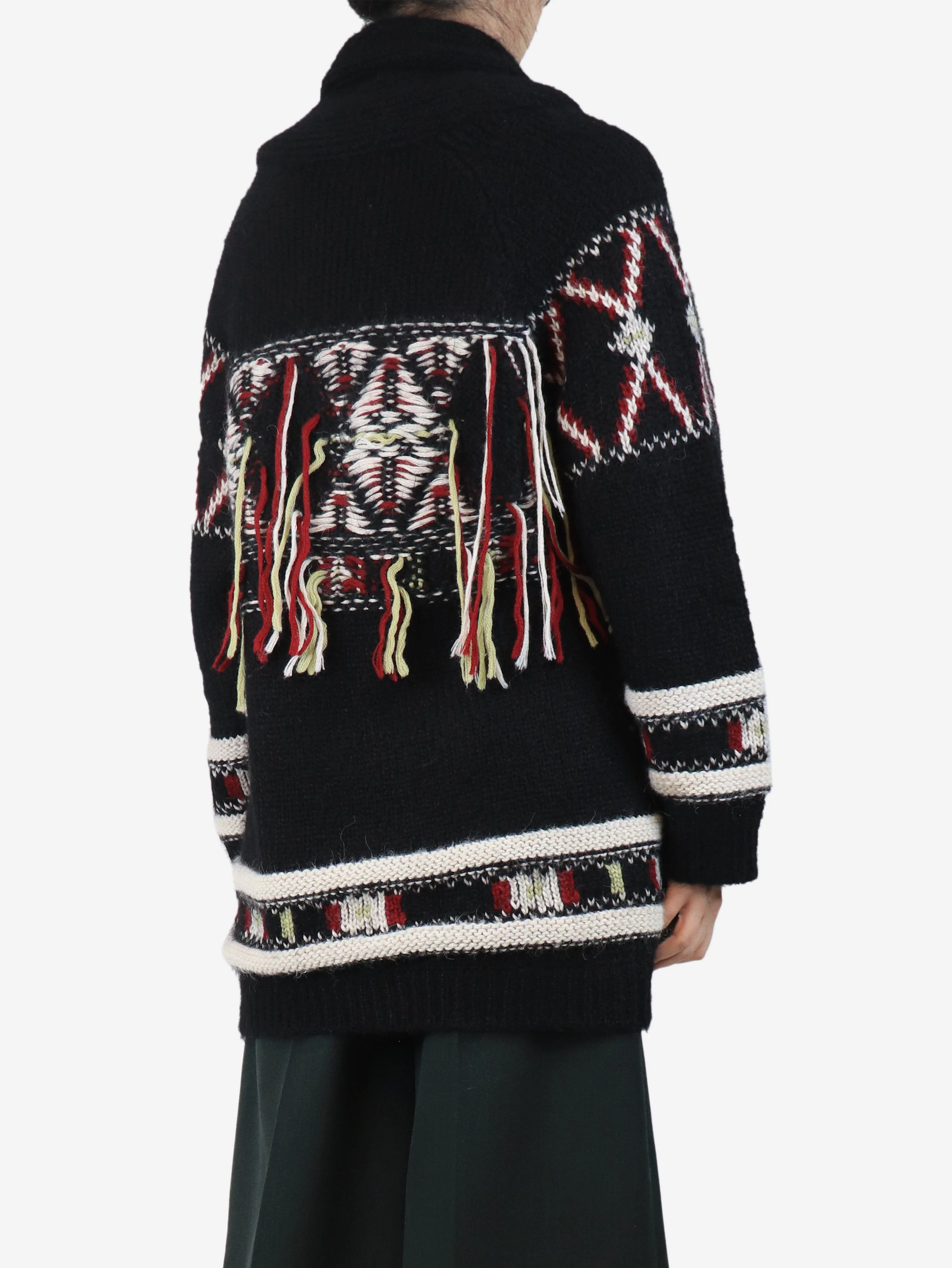 Black alpaca knit jacket - size UK 8 - Image 2