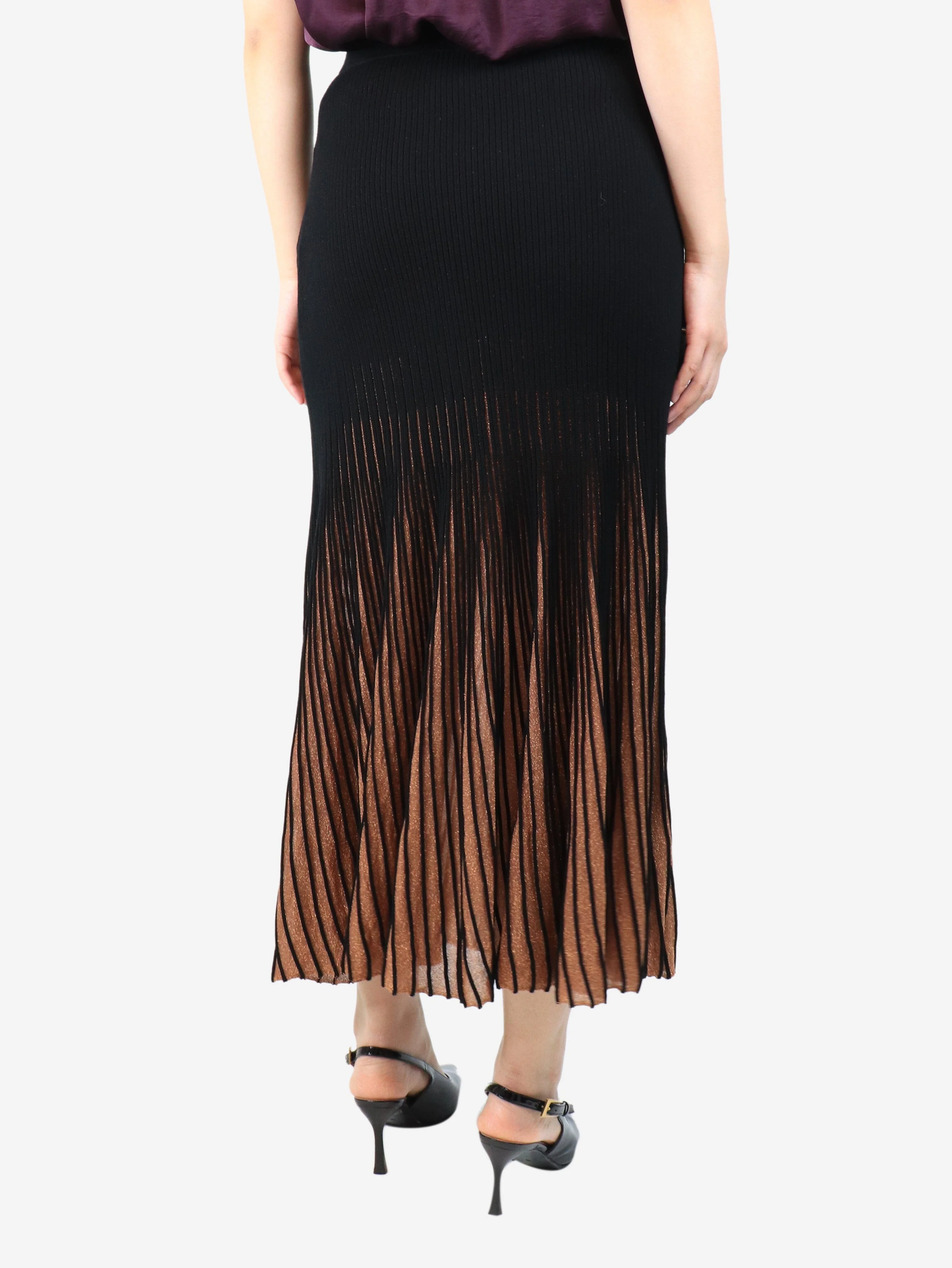 Black and bronze lurex midi skirt - size M - Image 3