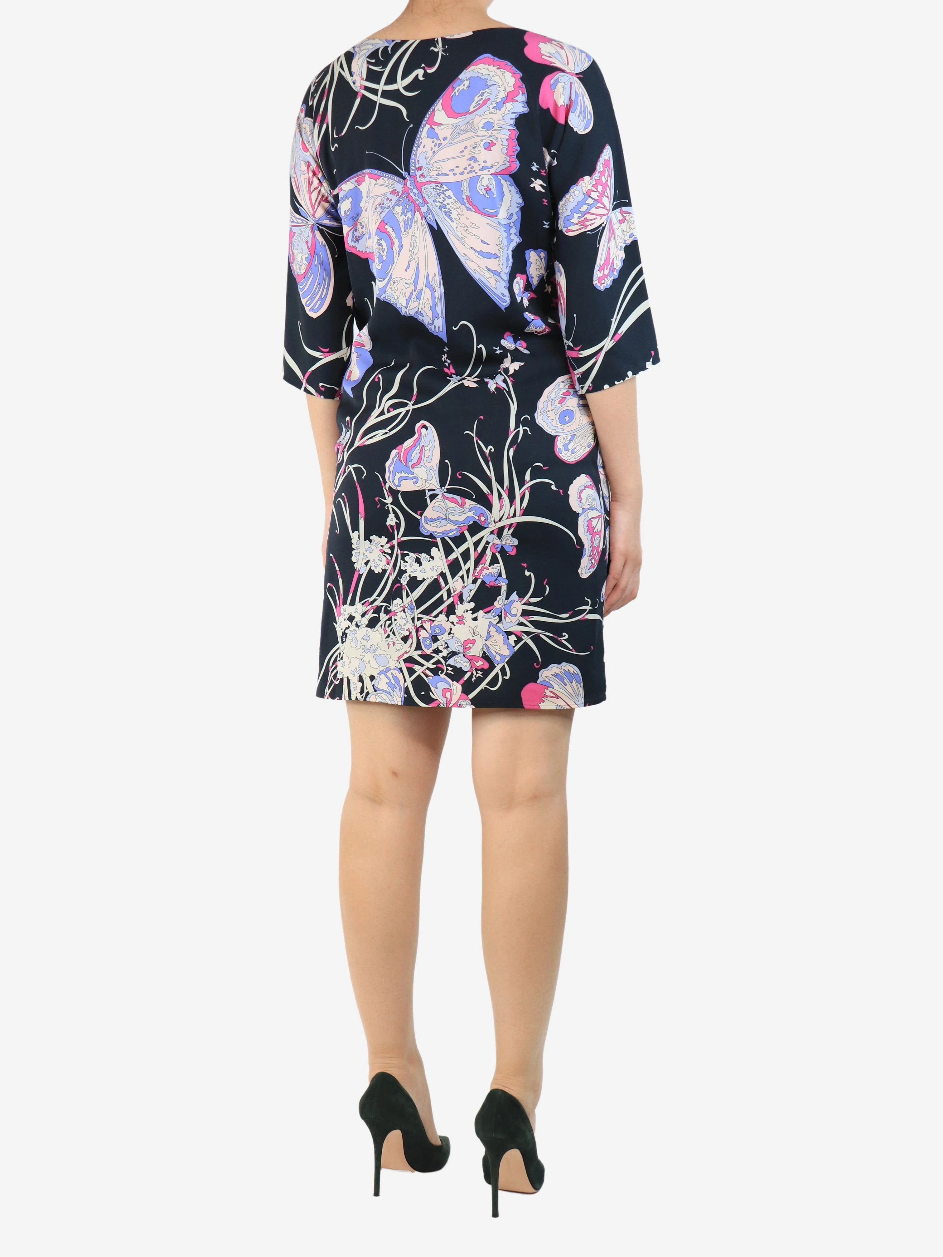 Black and purple butterfly printed dress - Image 2