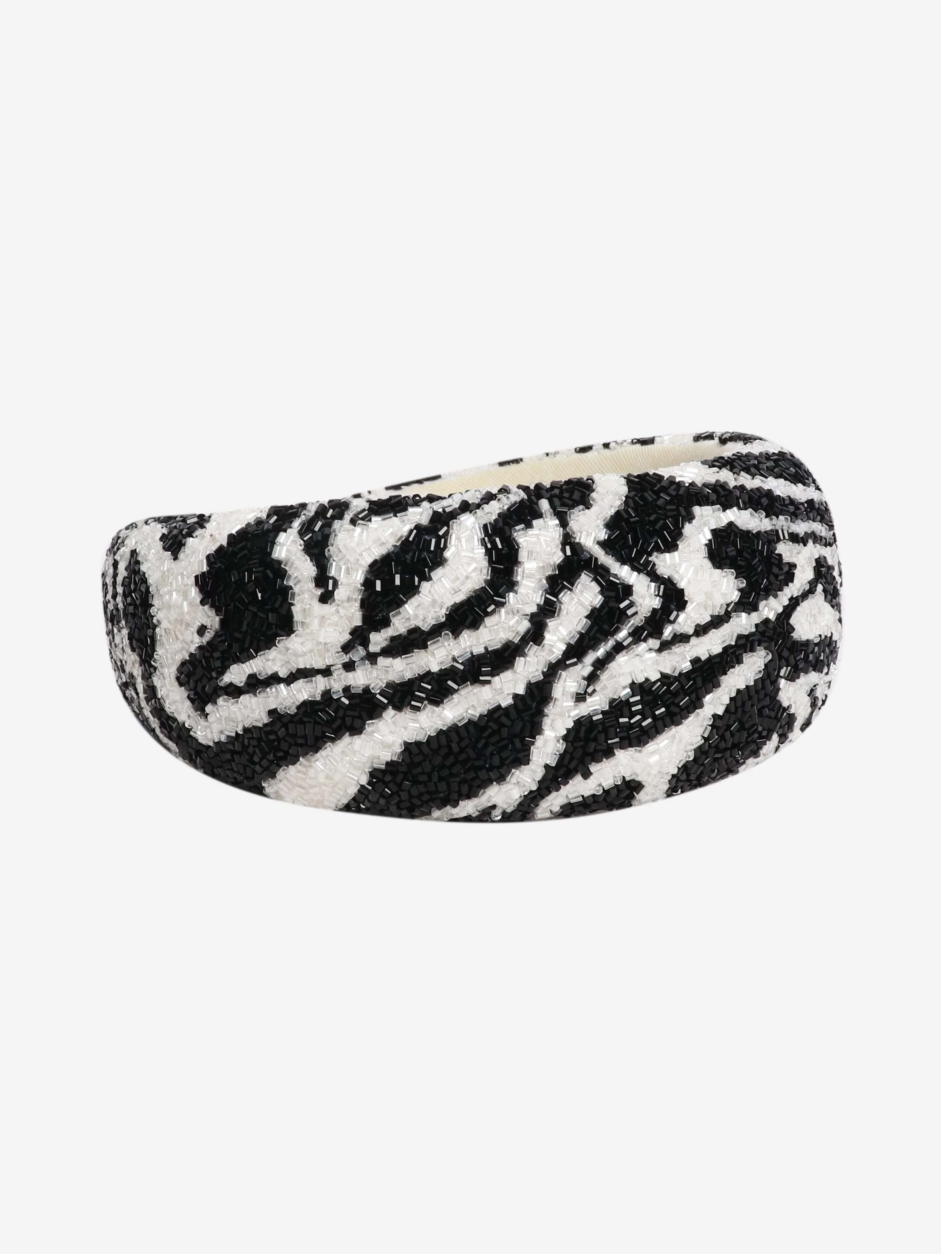 Black and white beaded headband - Image 2