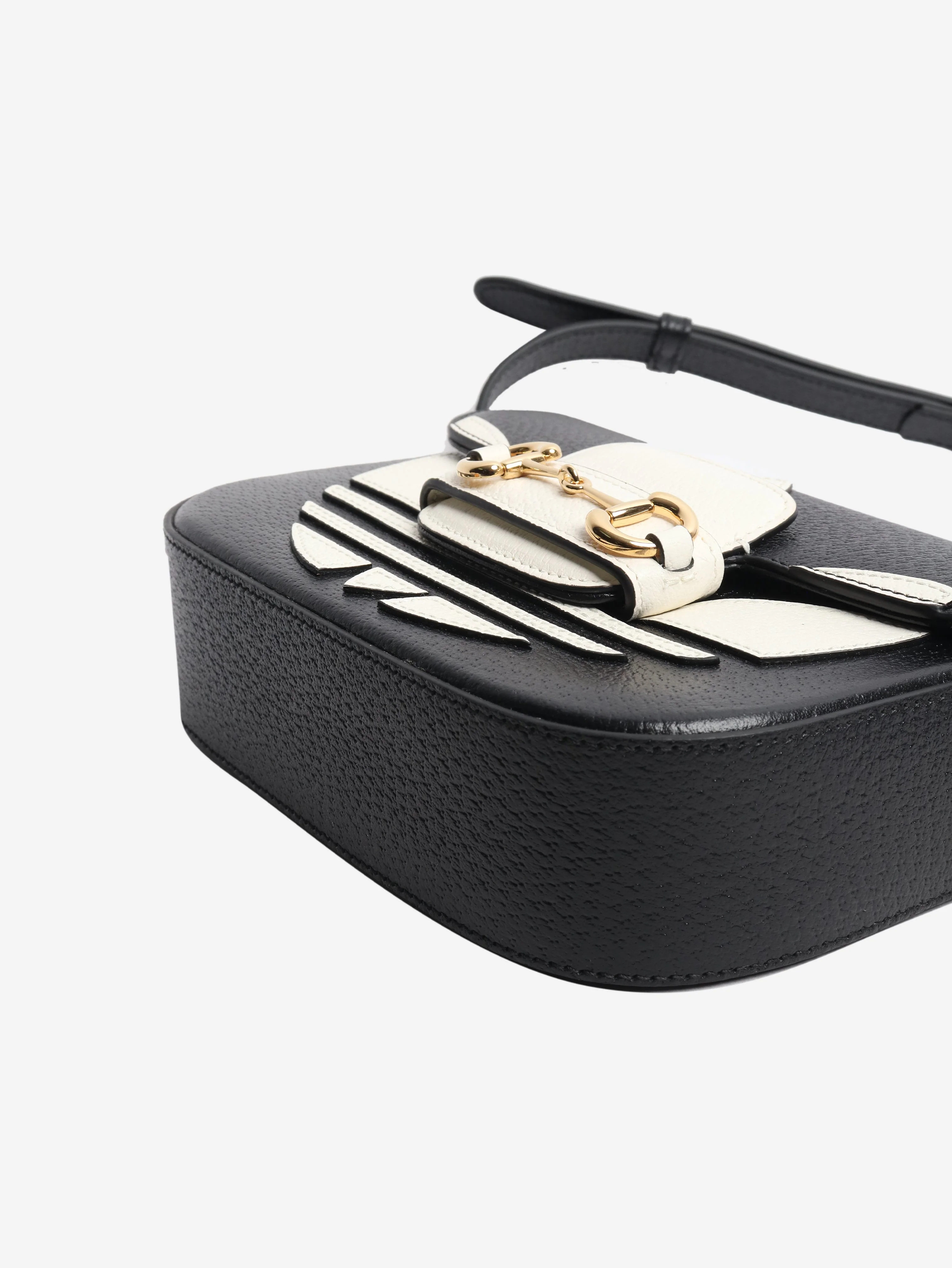 Black and white Horsebit 1955 leather bag - Image 4