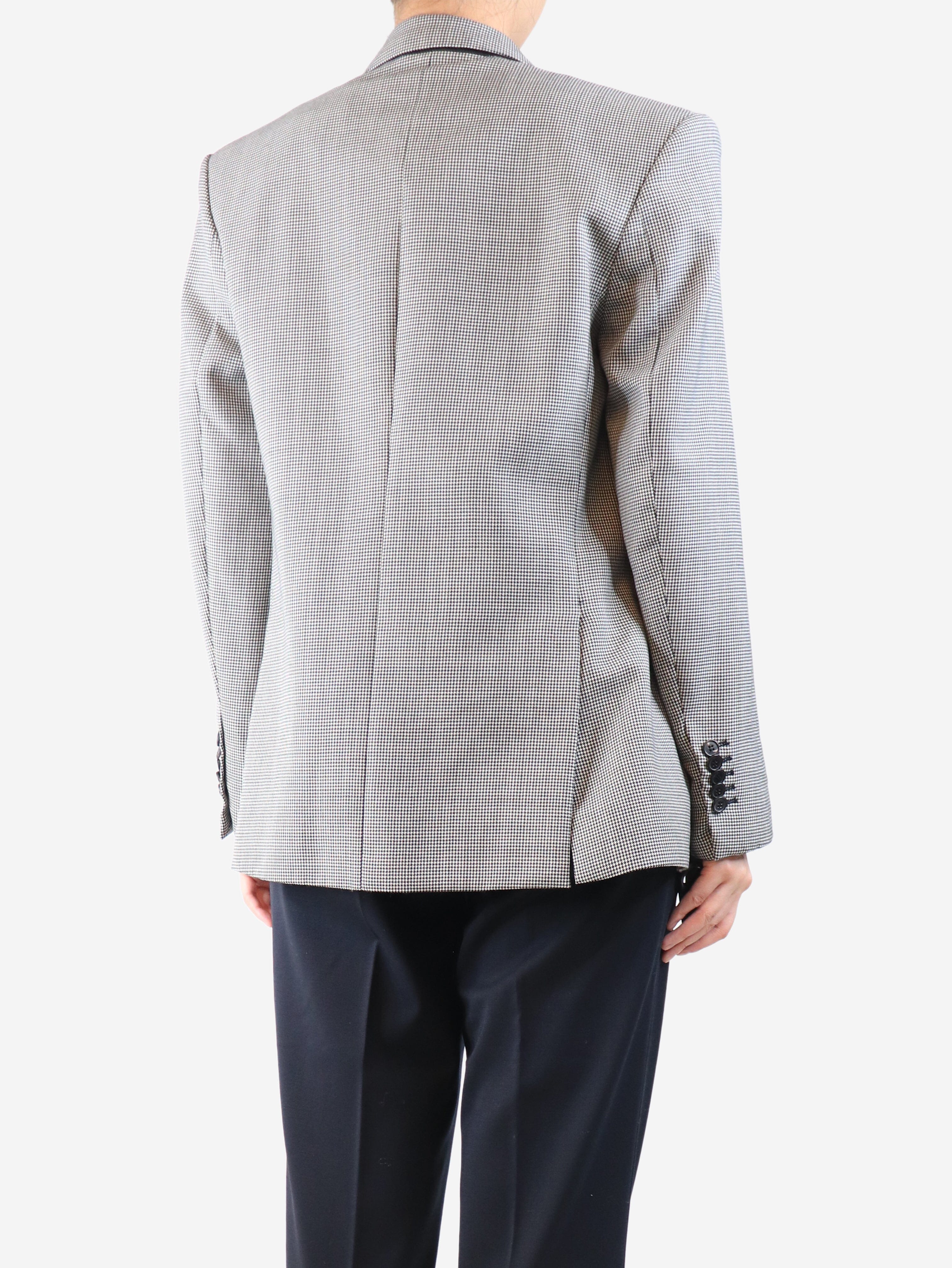 Black and white houndstooth double breasted jacket - size UK 10 - Image 2