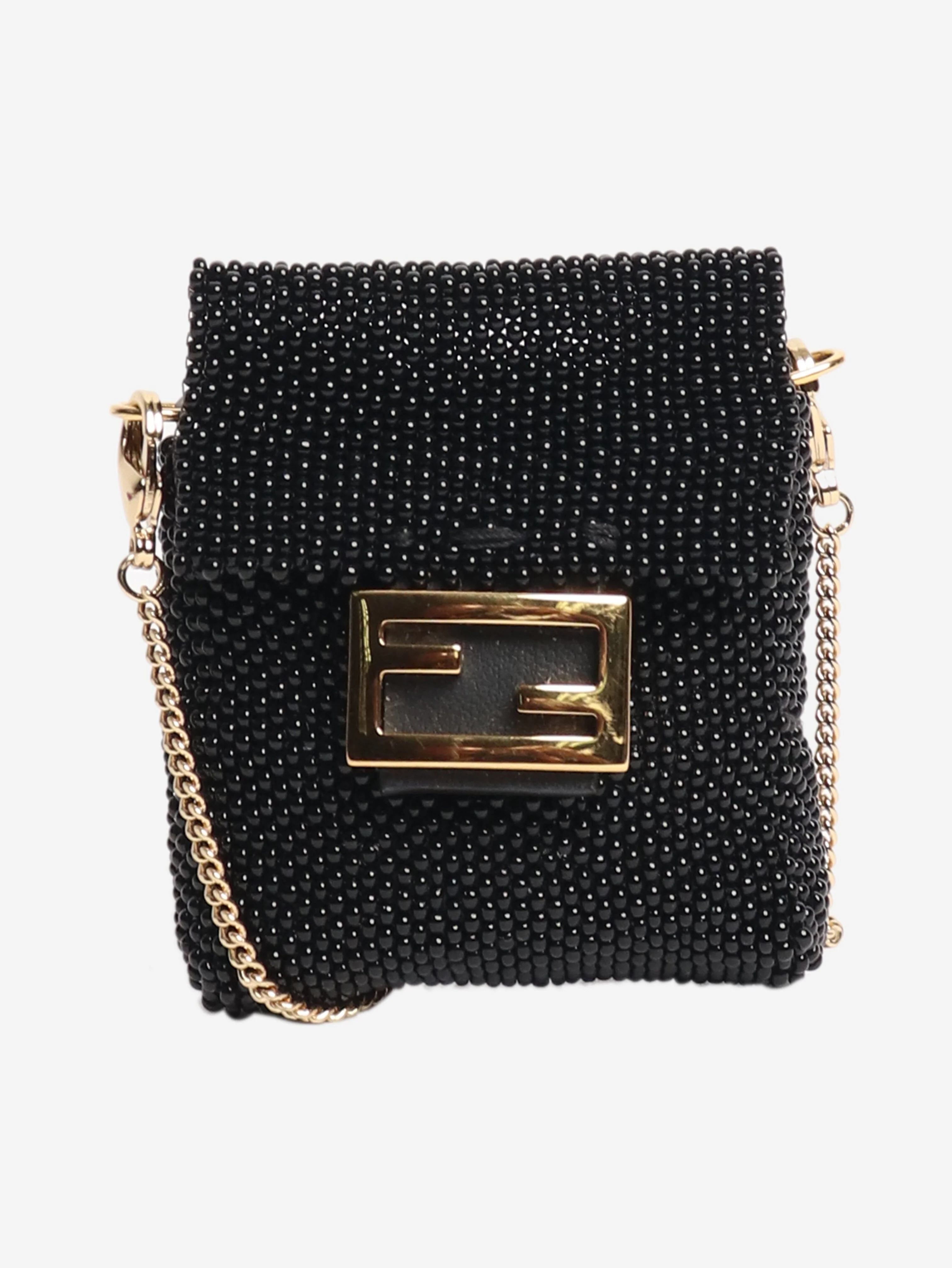 Black beaded nano baguette