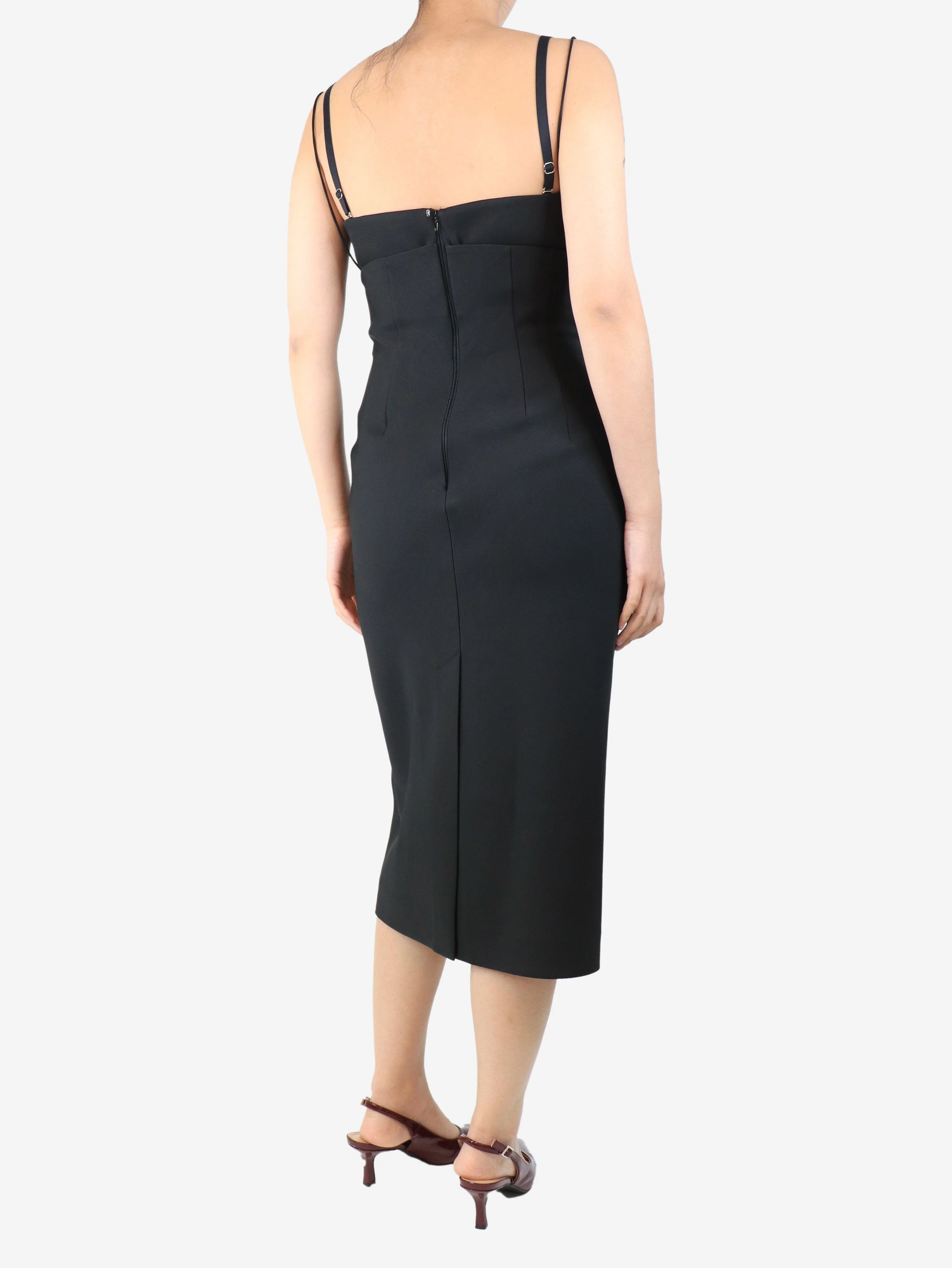 Black bustier midi dress - size UK 10 - Image 2