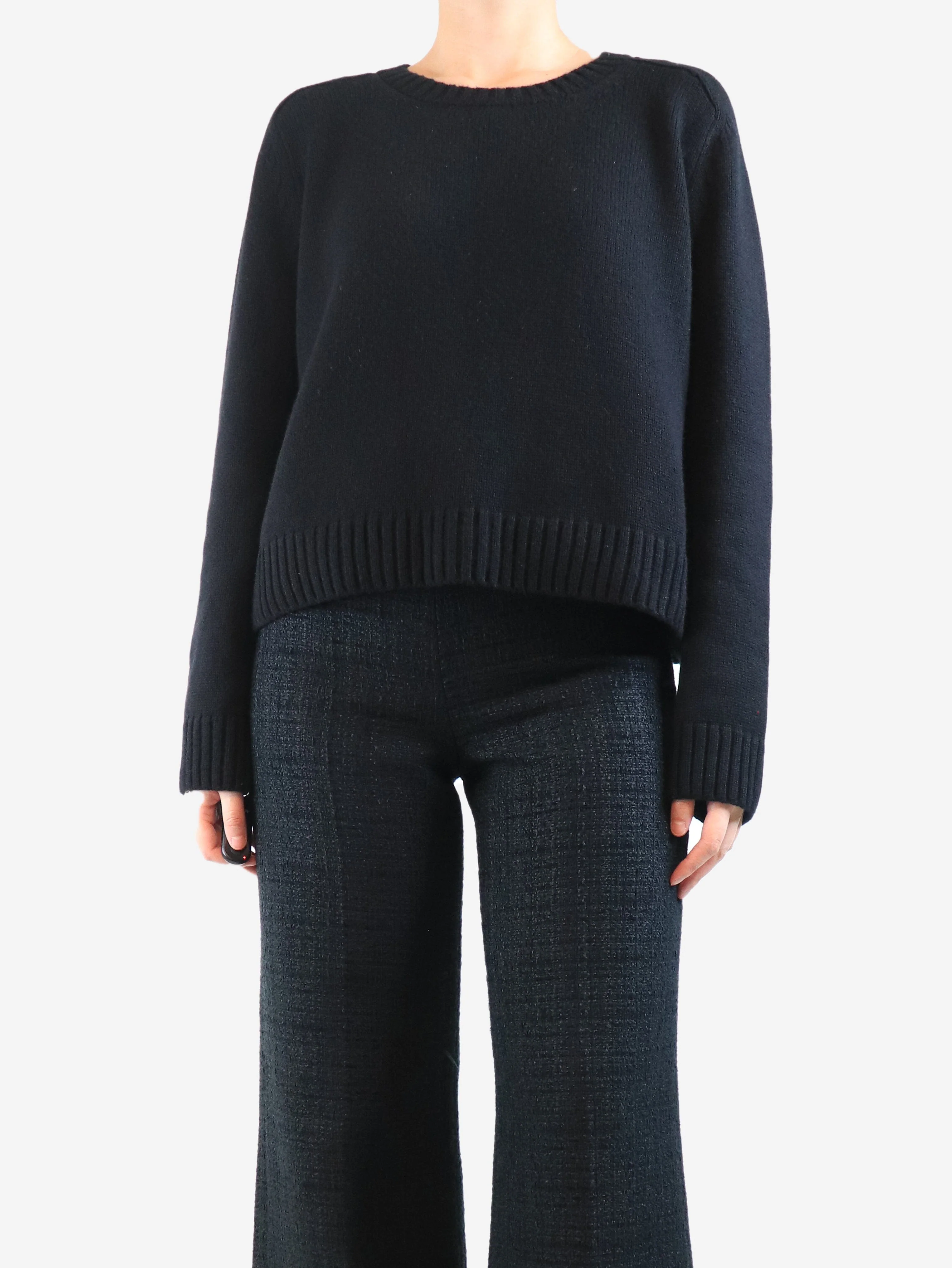 Black crewneck jumper - size UK 10
