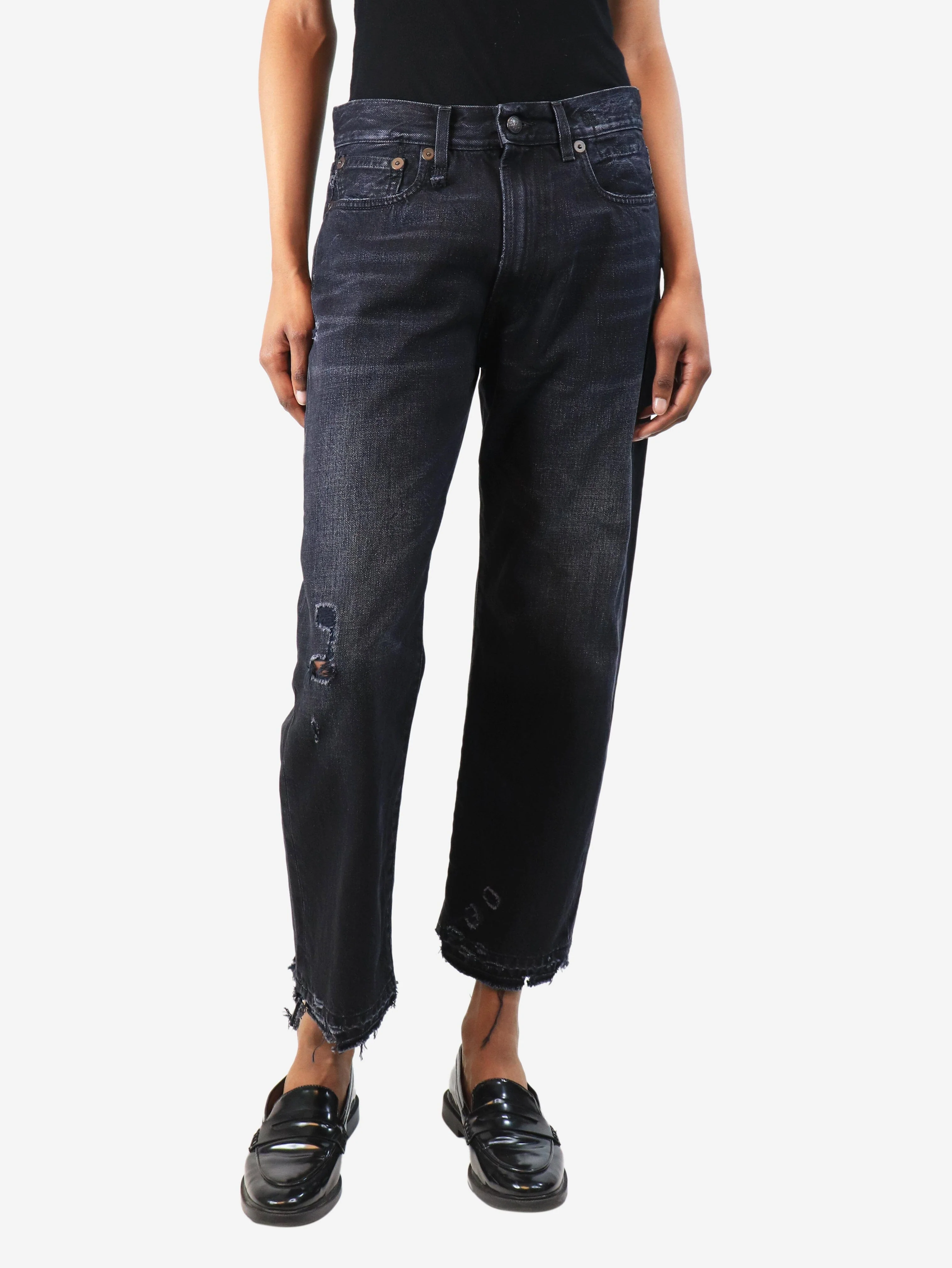 Black distressed jeans - size UK 8