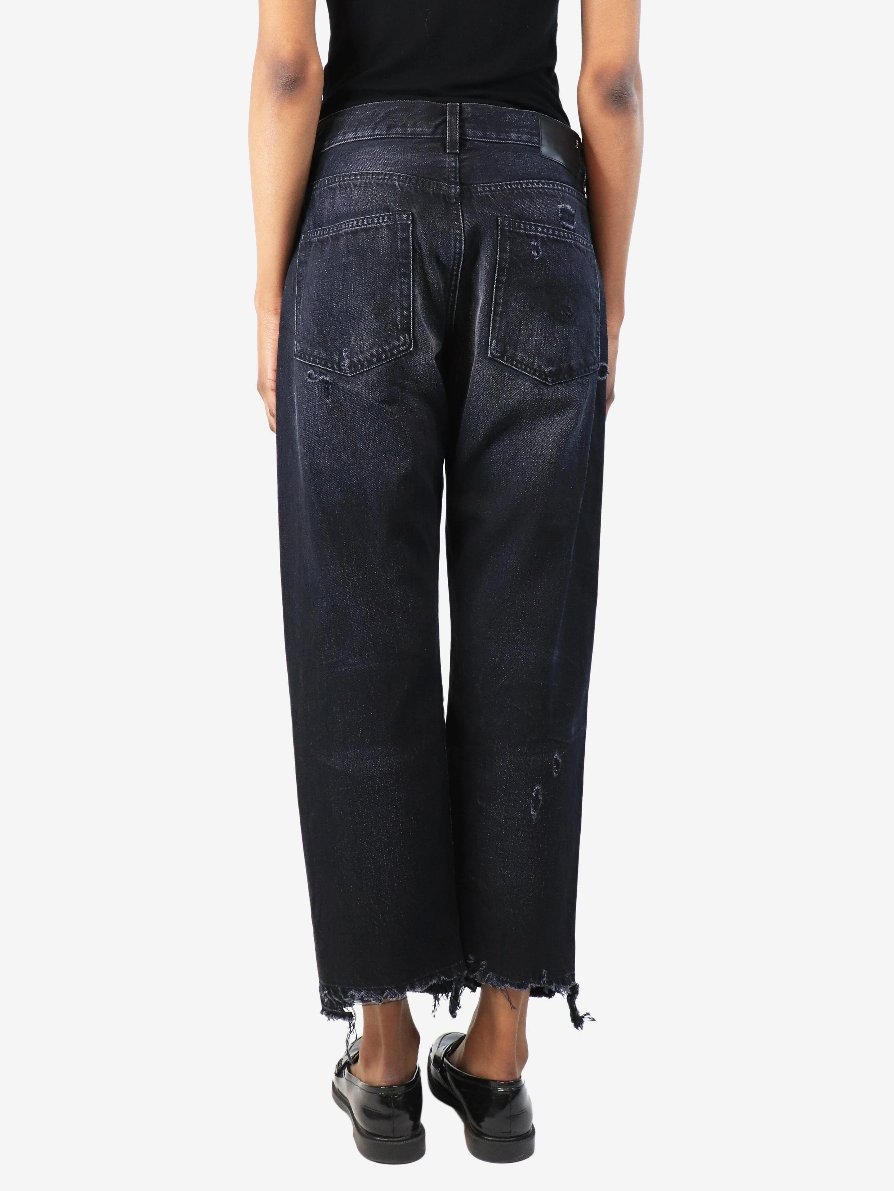 Black distressed jeans - size UK 8 - Image 3