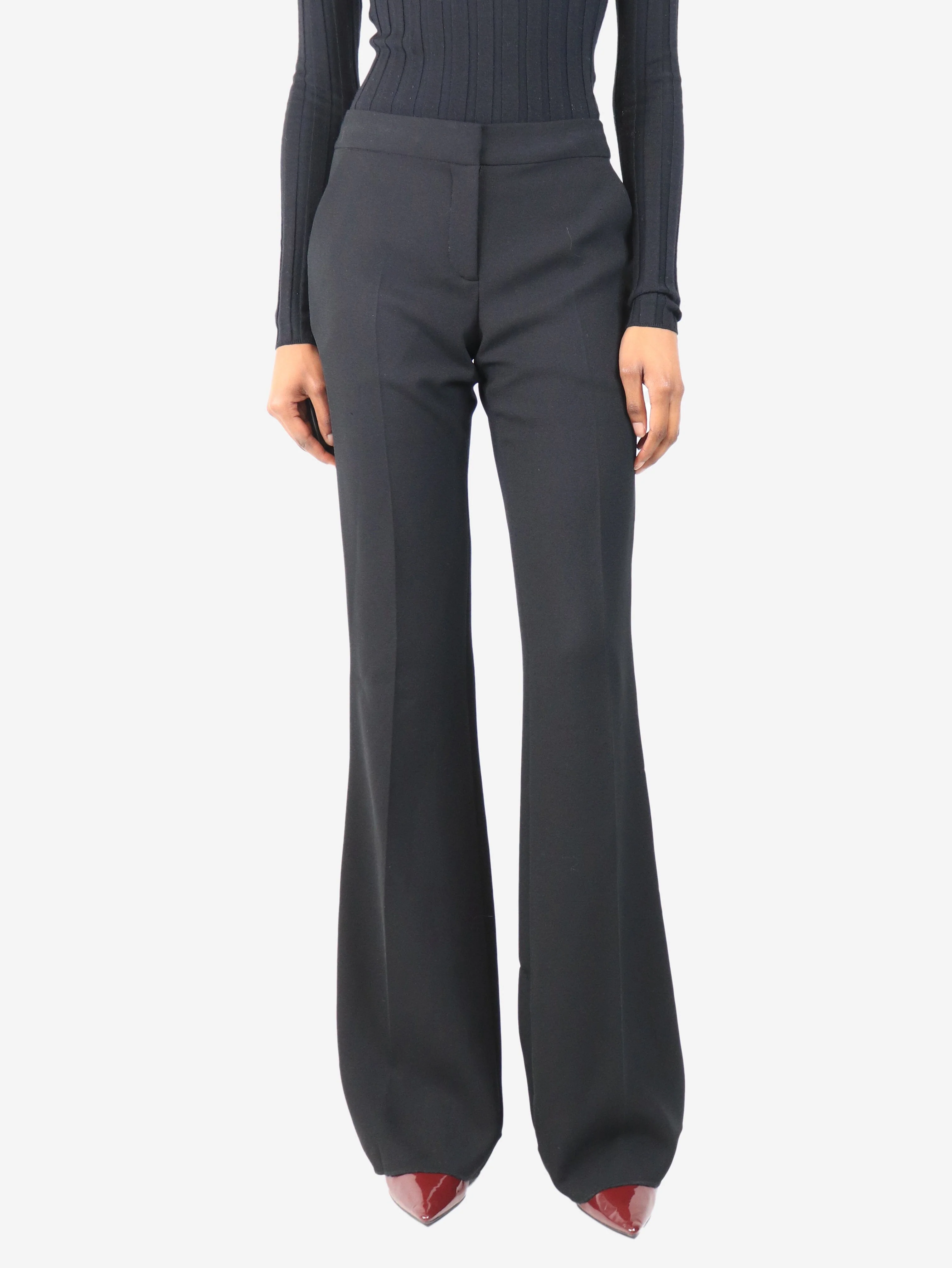 Black flared pants - size UK 4