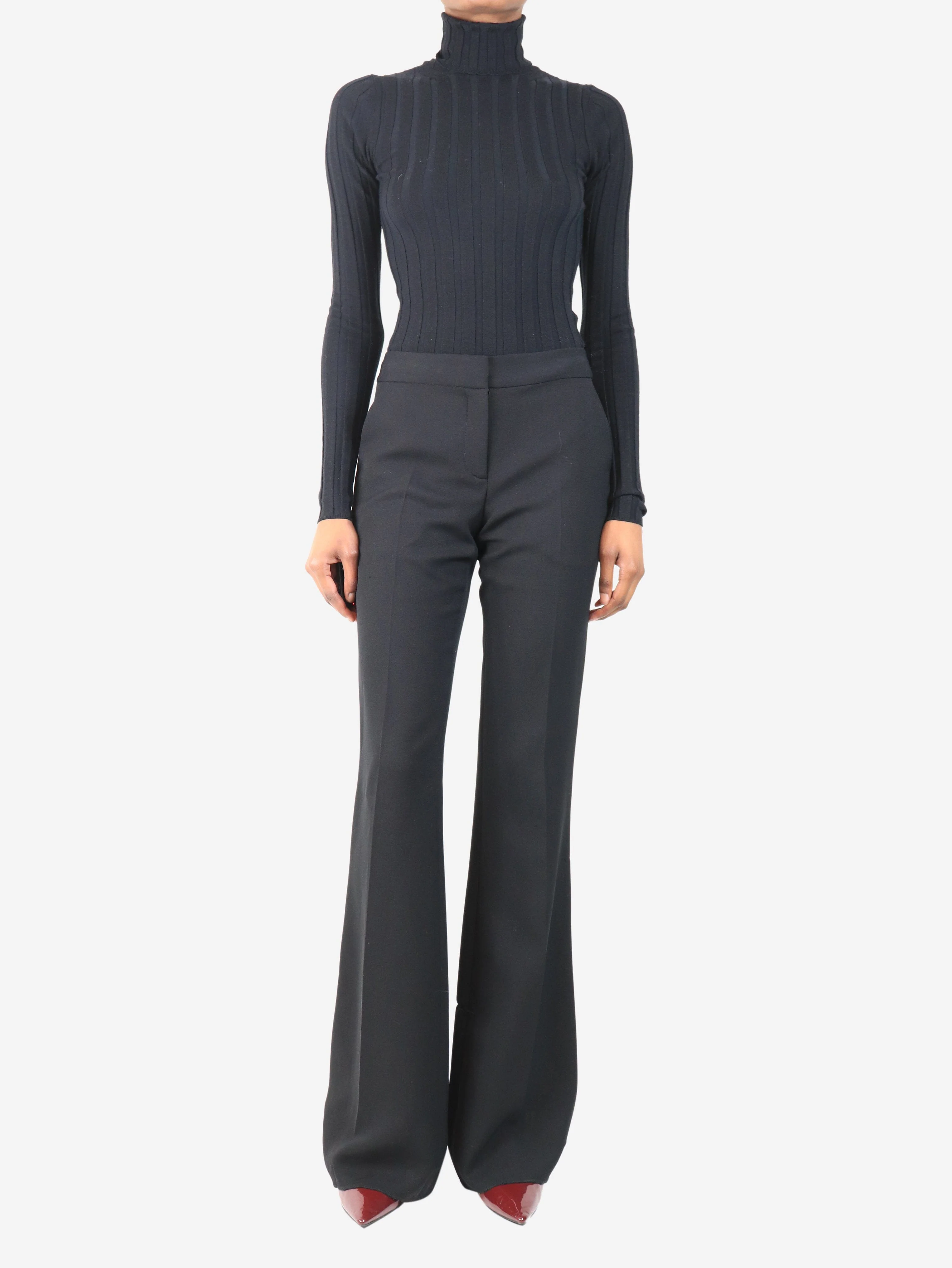 Black flared pants - size UK 4 - Image 2