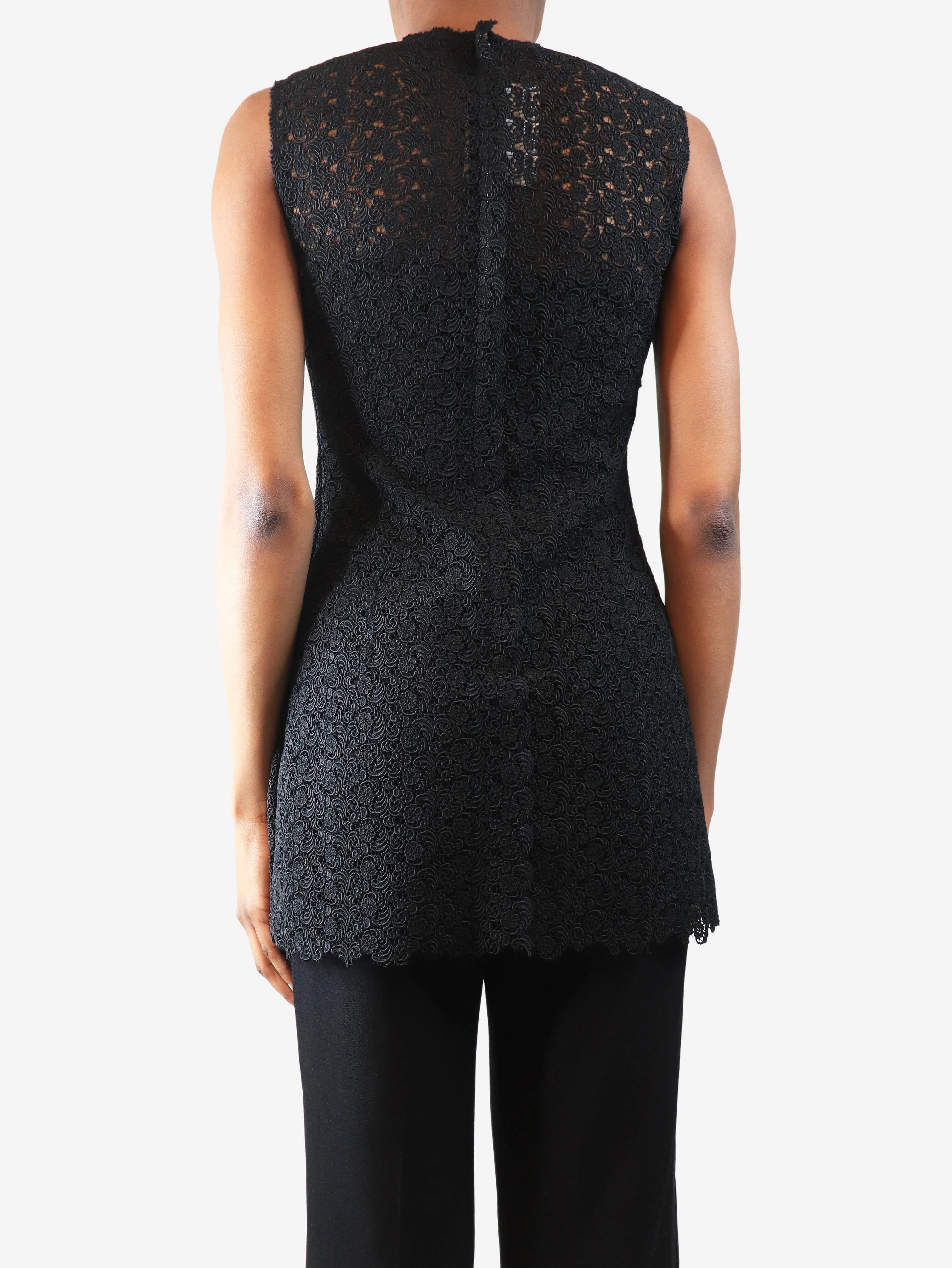 Black lace mini tunic - size UK 6 - Image 2