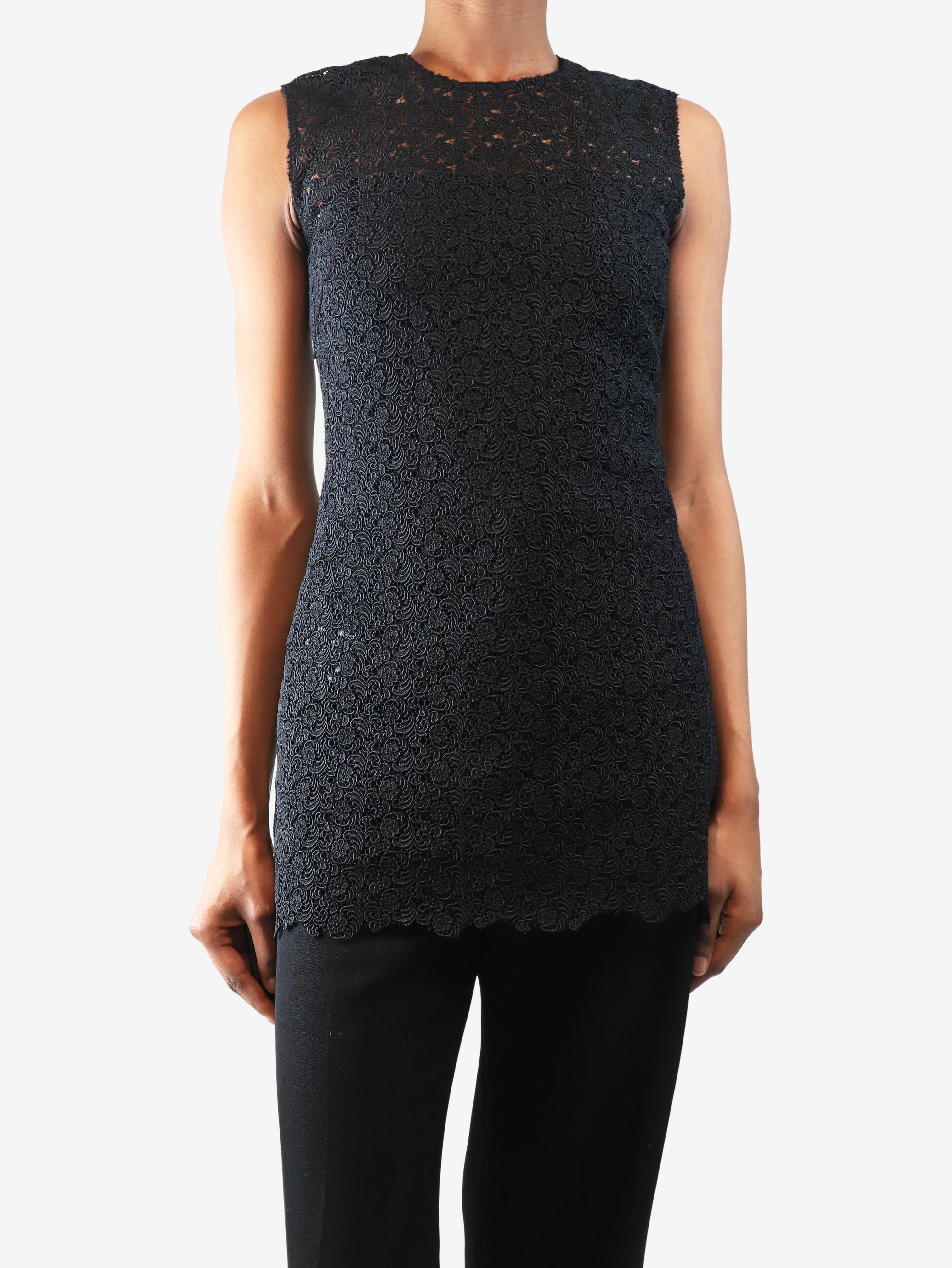 Black lace mini tunic - size UK 6 - Image 3