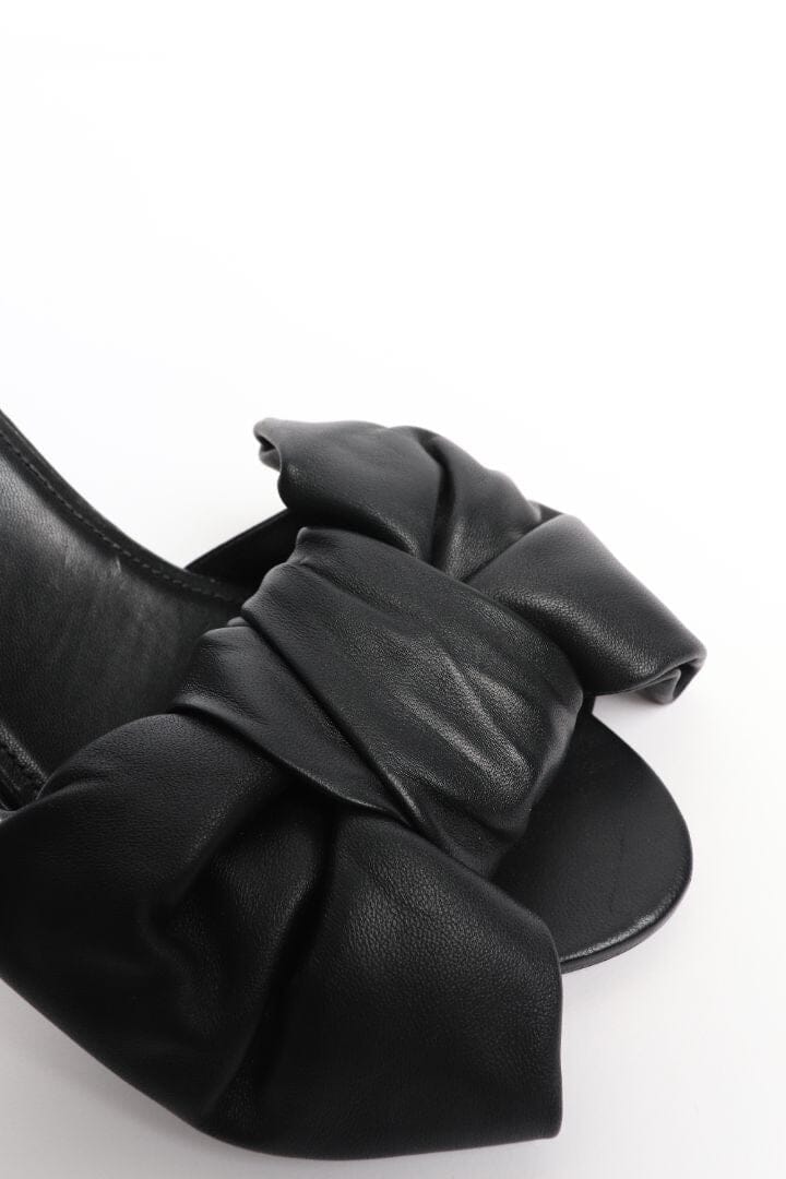 Black leather bow front heels - size EU 39 - Image 5