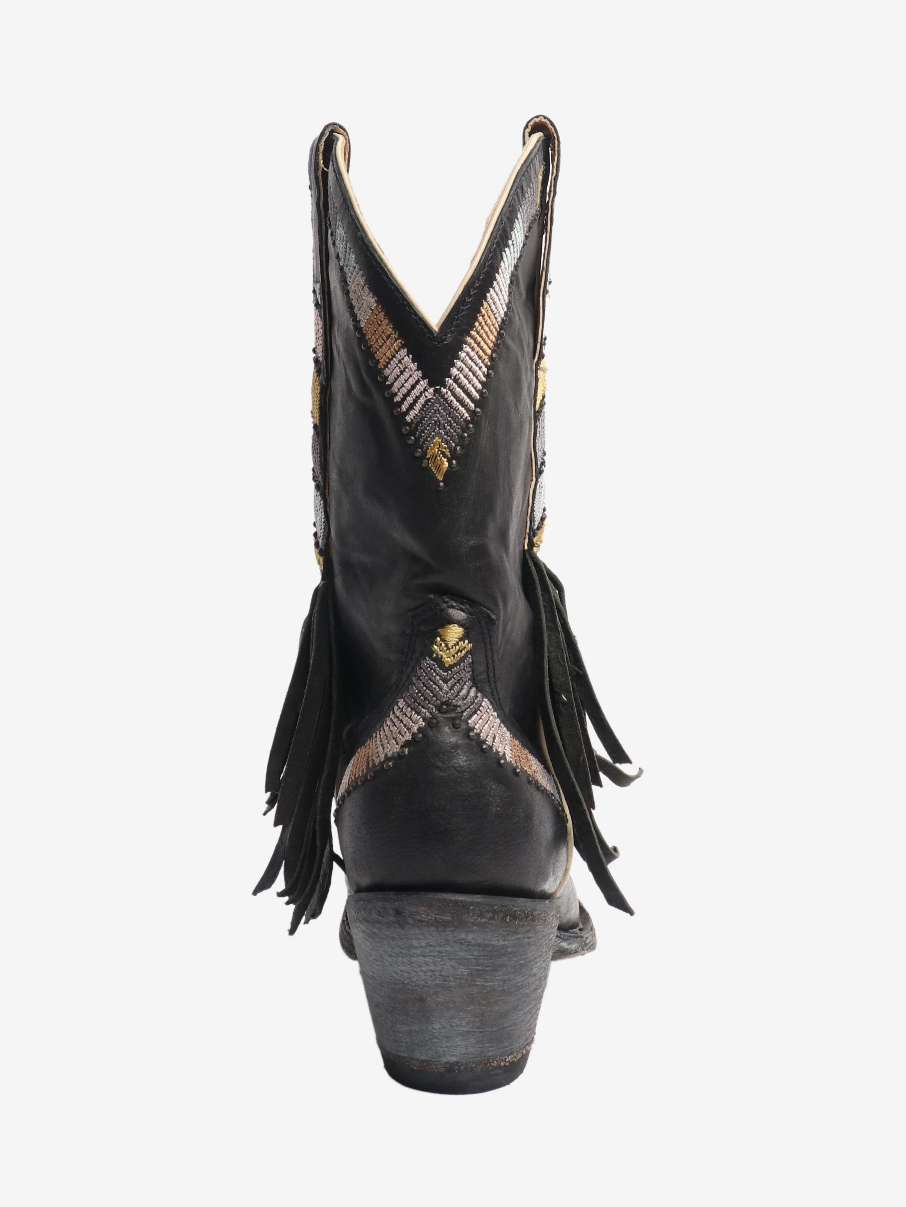 Black leather cowboy boots - size EU 36 (UK 3) - Image 3