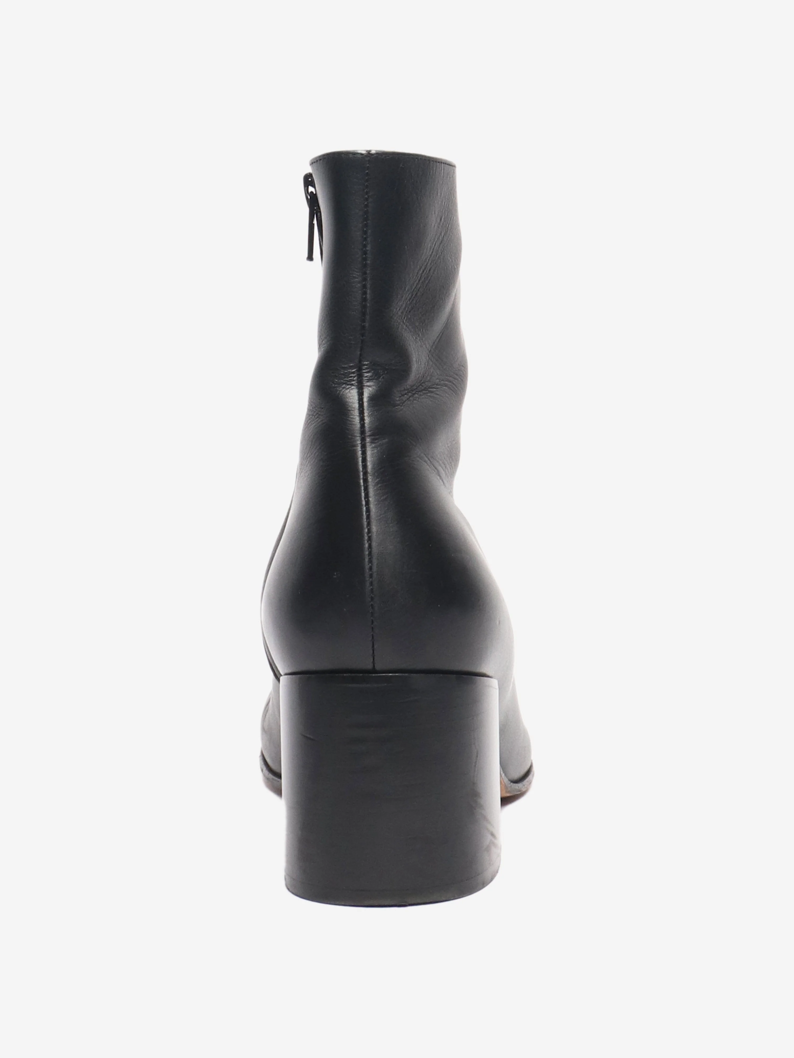 Black leather round toe ankle boots - size EU 40 (UK 7) - Image 3