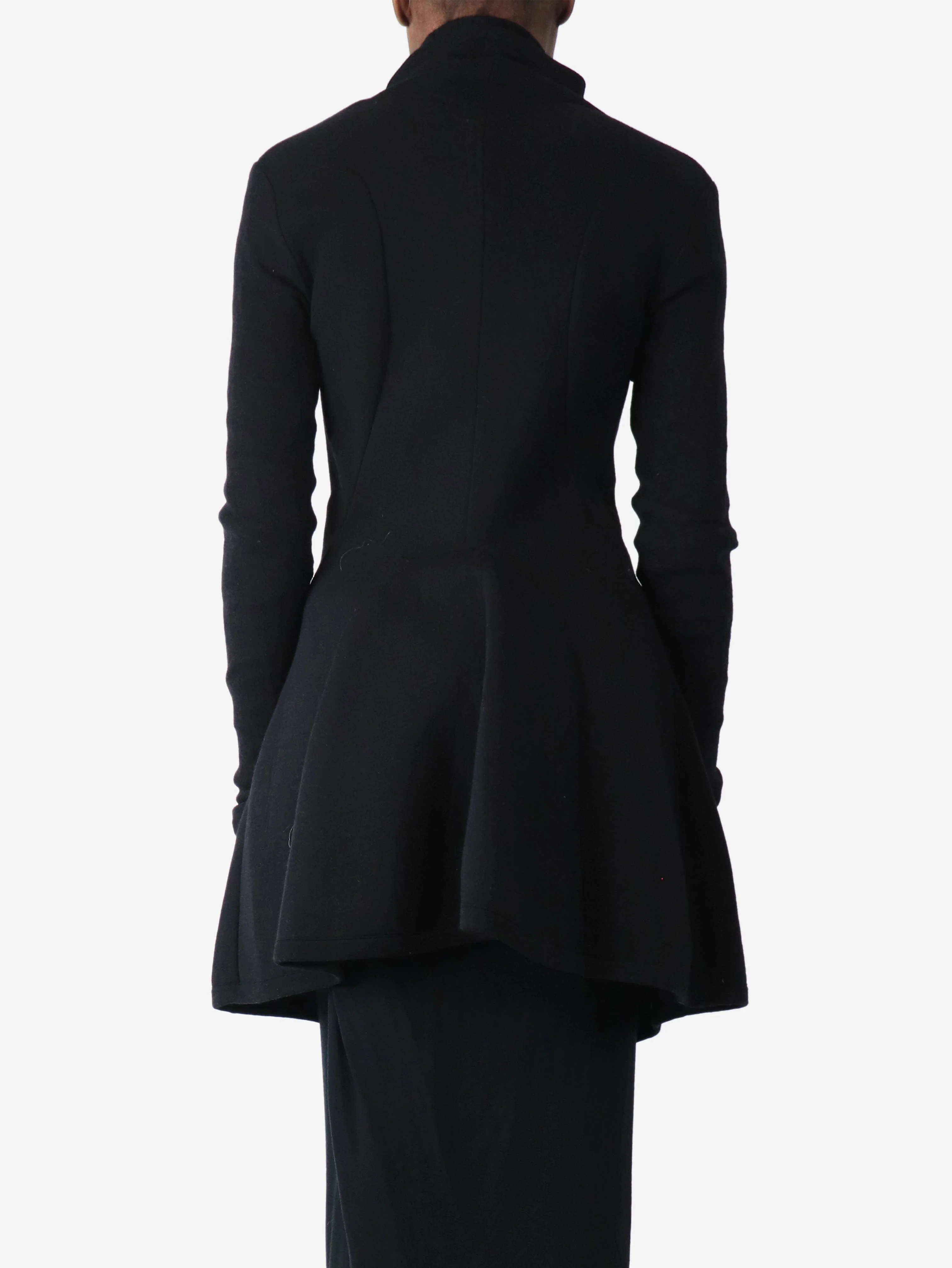 Black longline zipped knit jacket - size UK 8 - Image 2