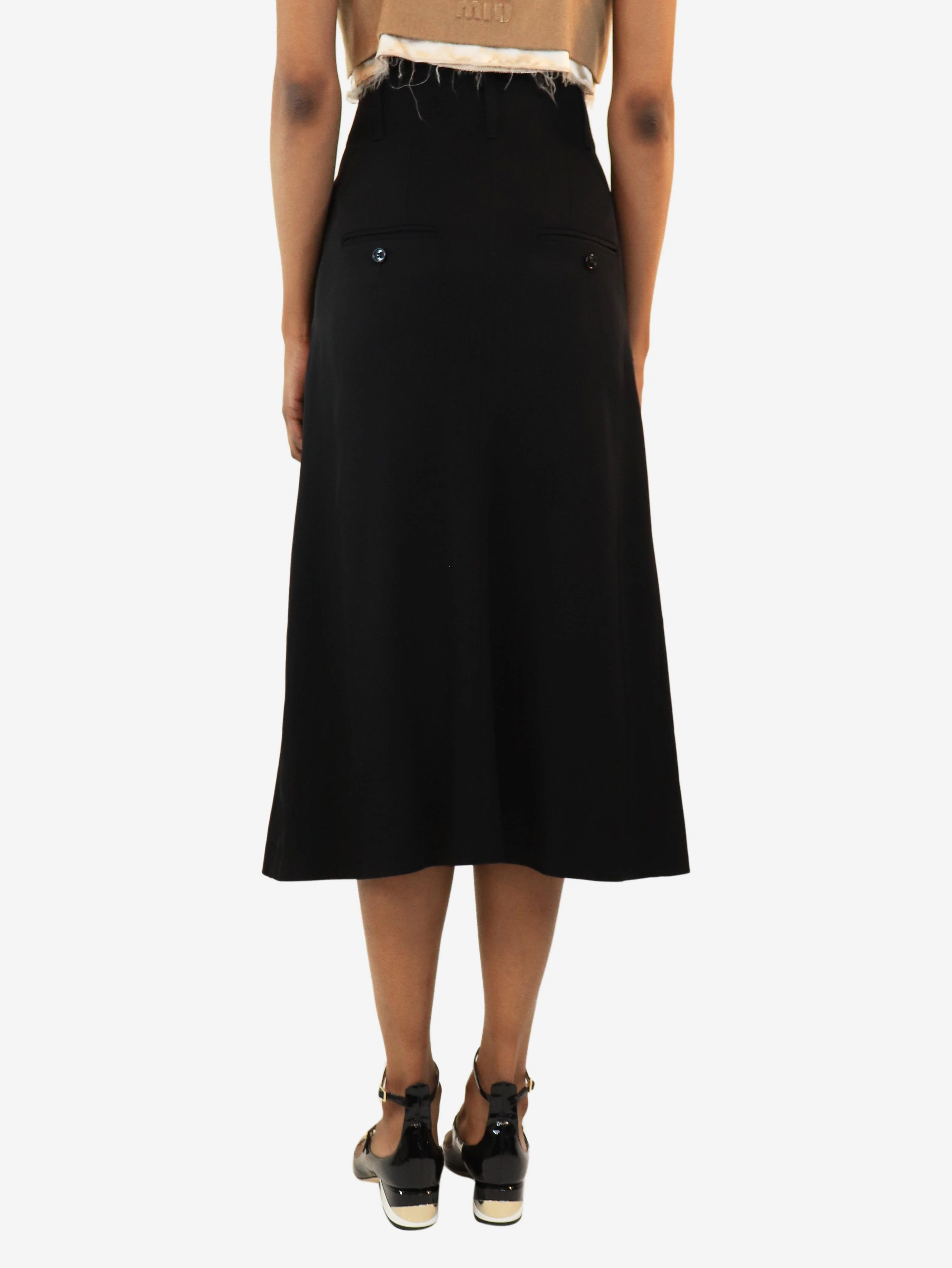 Black midi skirt - size UK 6 - Image 3