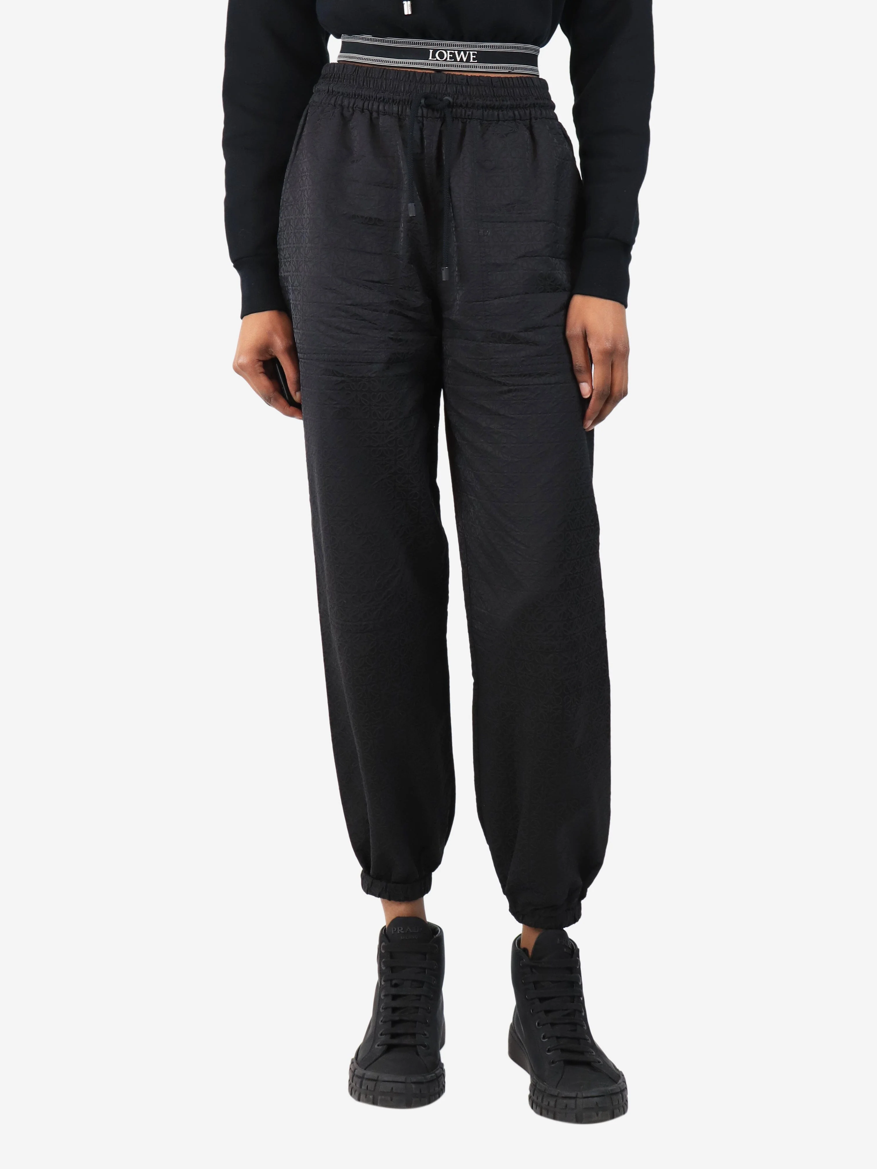 Black monogram trousers - size XS