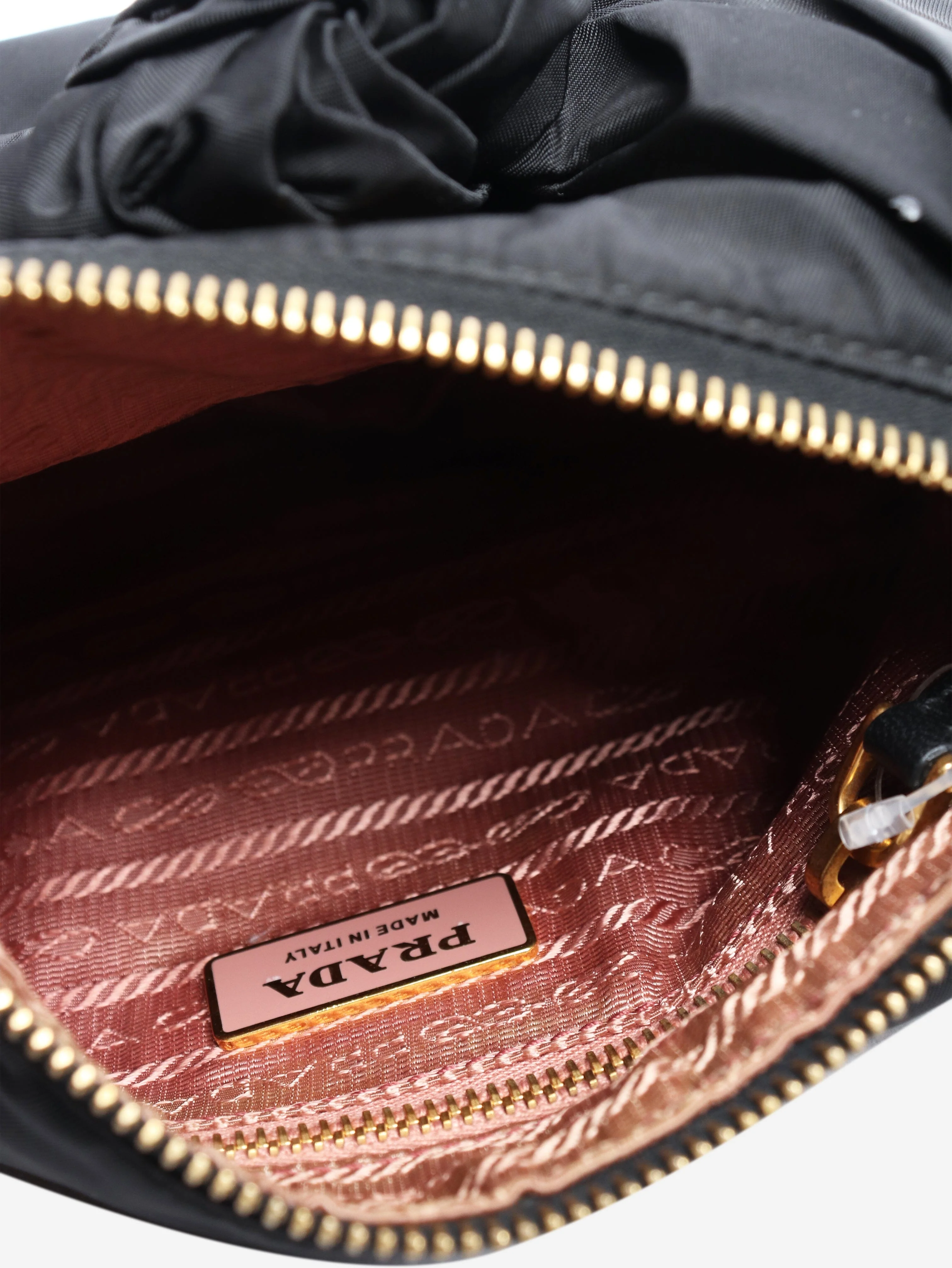Black nylon knot-front mini handbag - Image 6