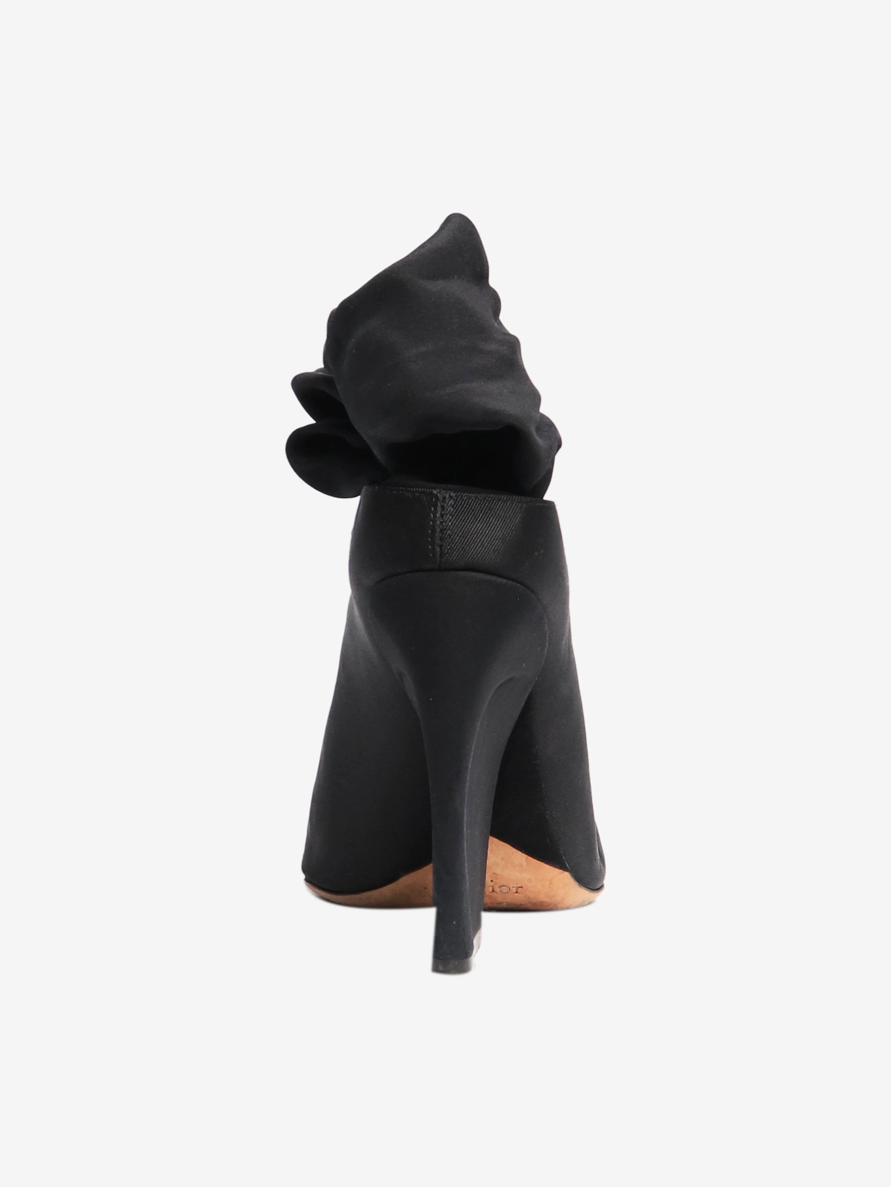 Black satin tie-up heels - size EU 38.5 - Image 3