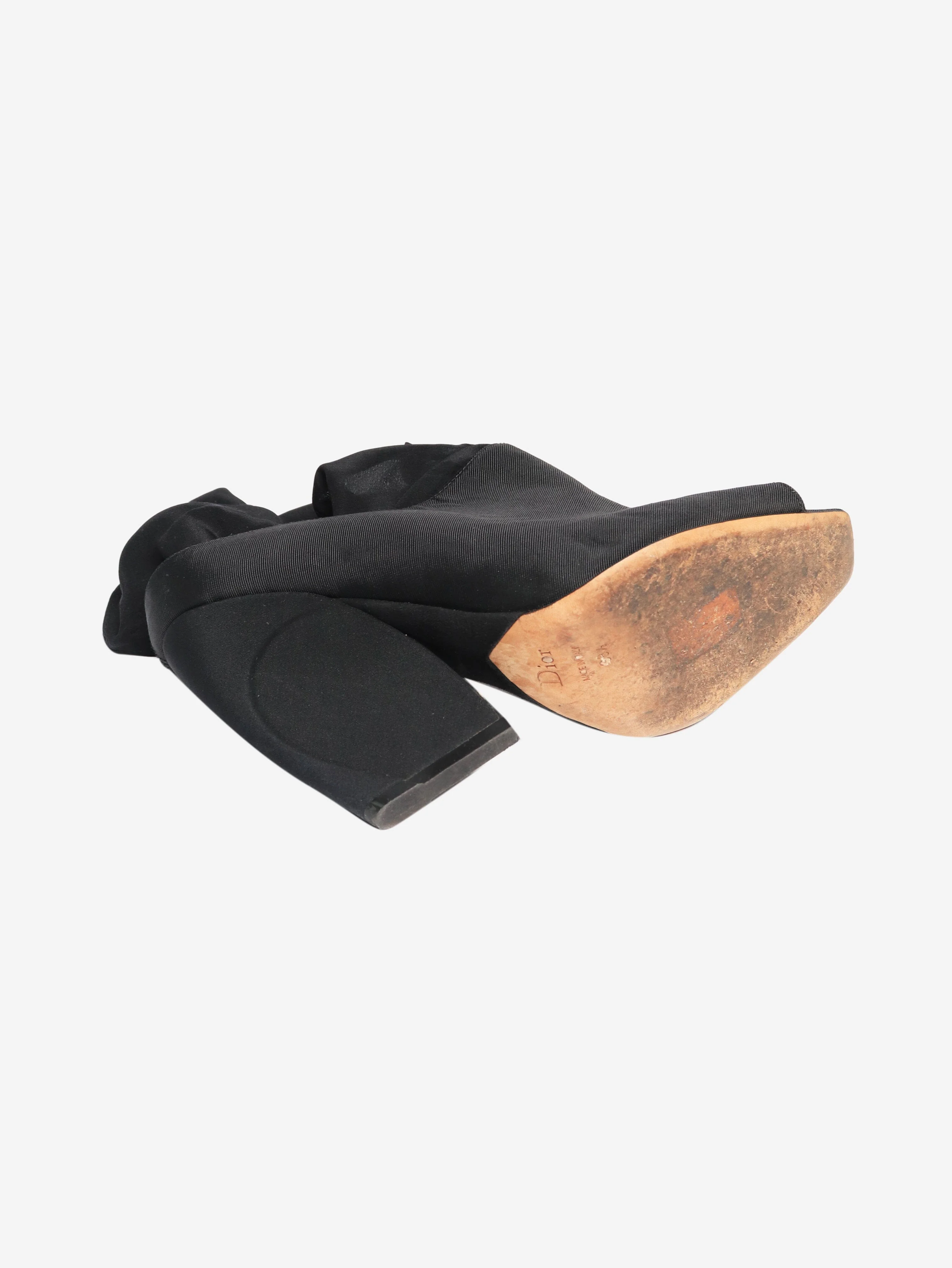 Black satin tie-up heels - size EU 38.5 - Image 5