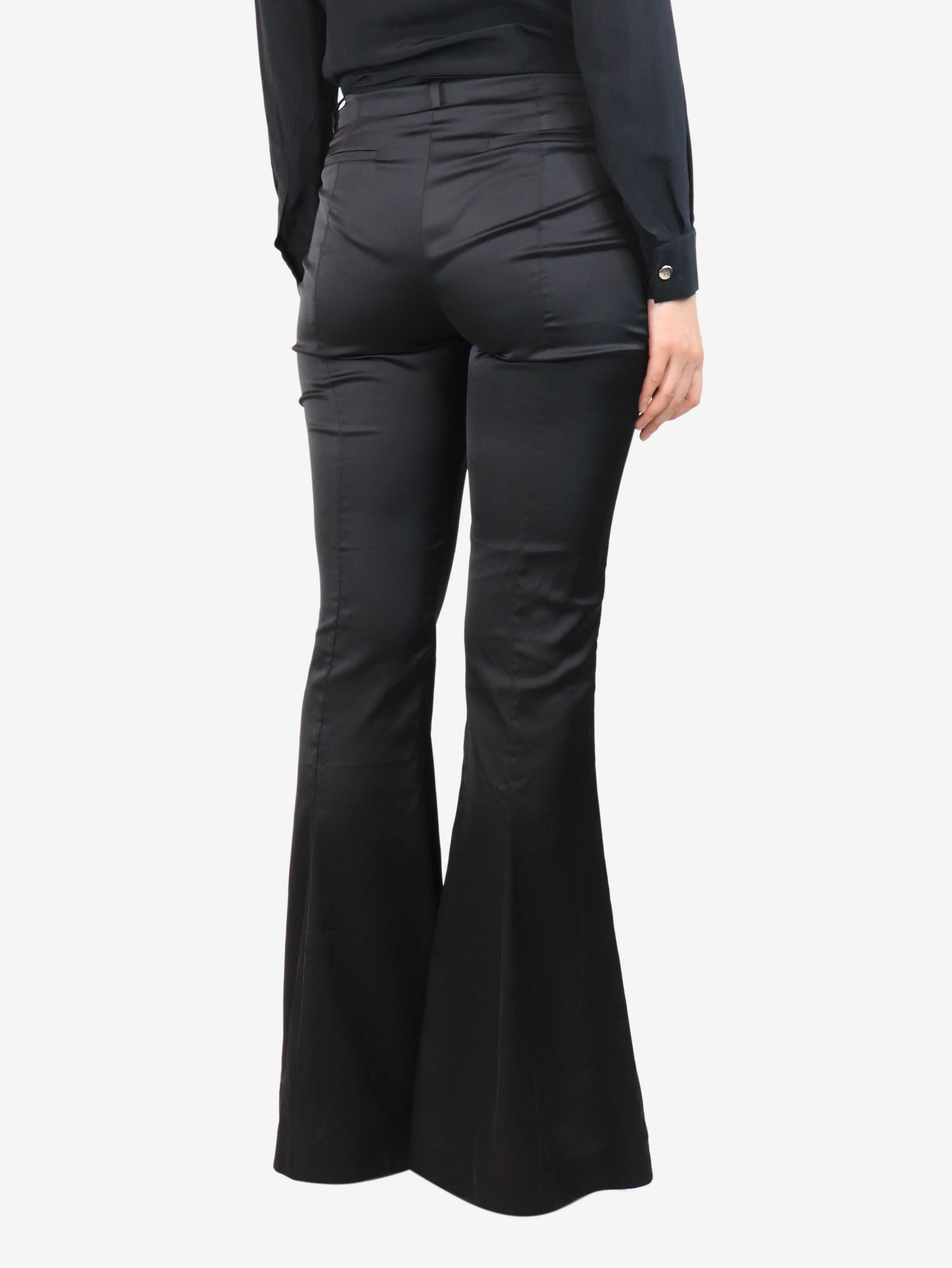 Black satin trousers - size UK 10 - Image 3