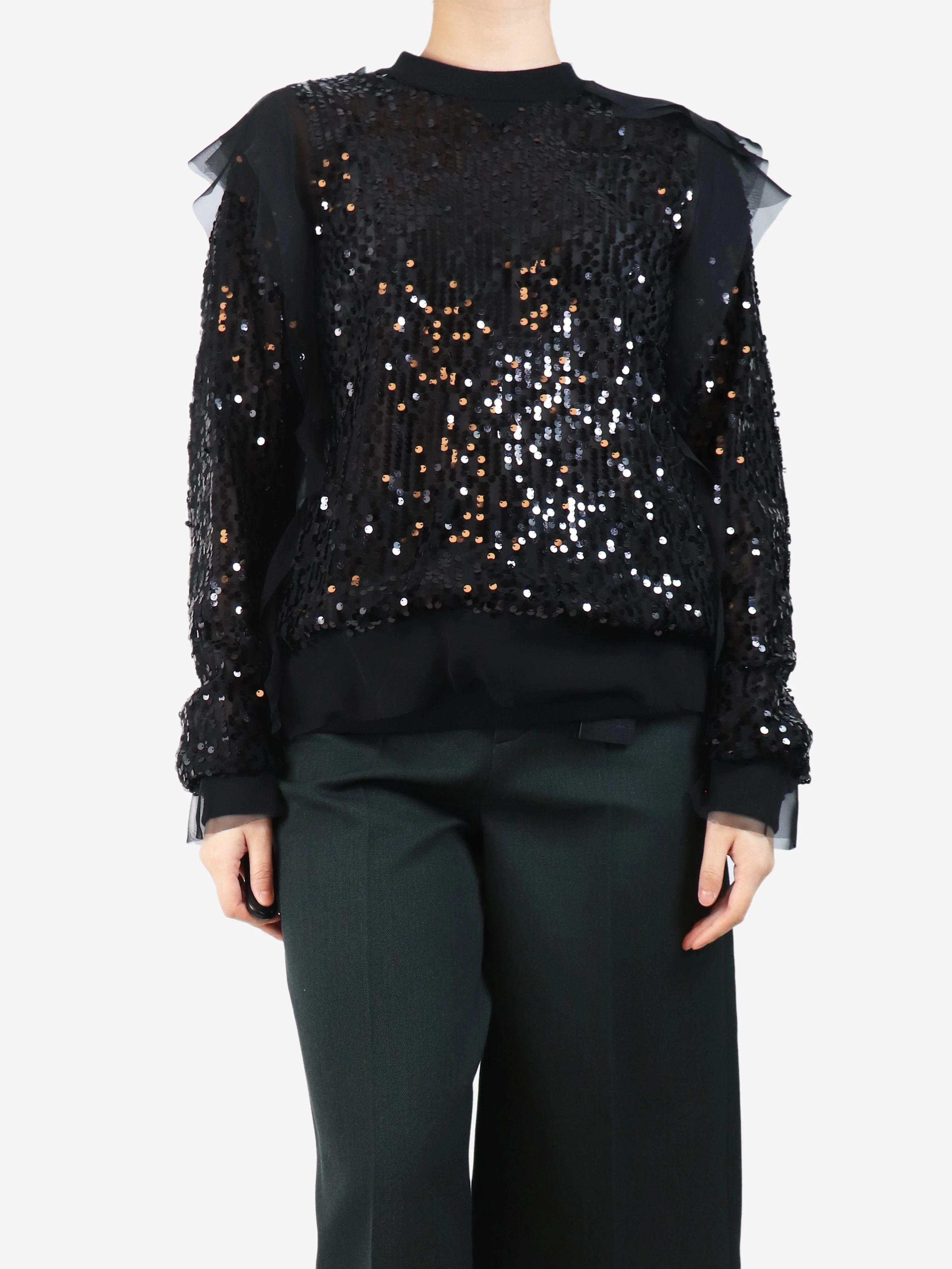 Black sequin blouse - size L - Image 3