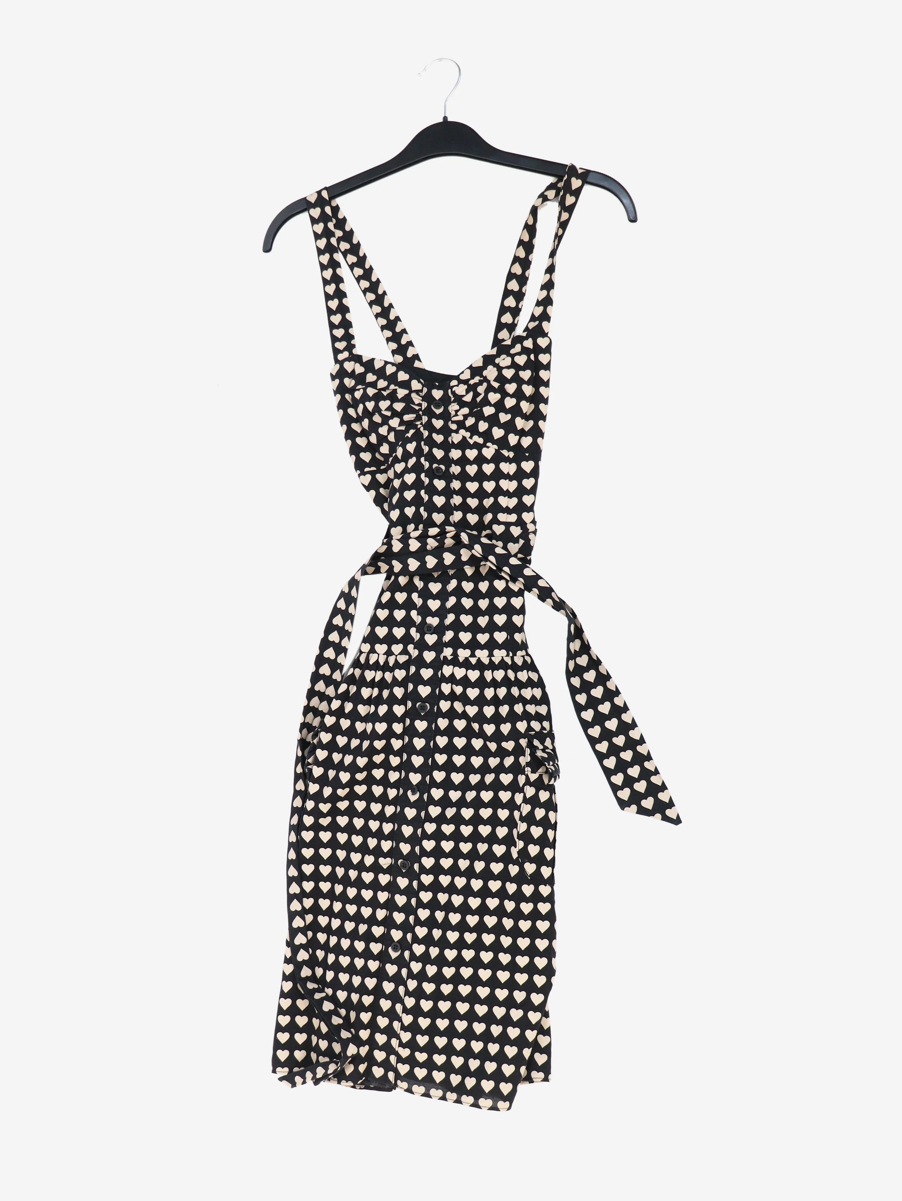 Black Sleeveless heart print dress - size UK 8 - Image 4