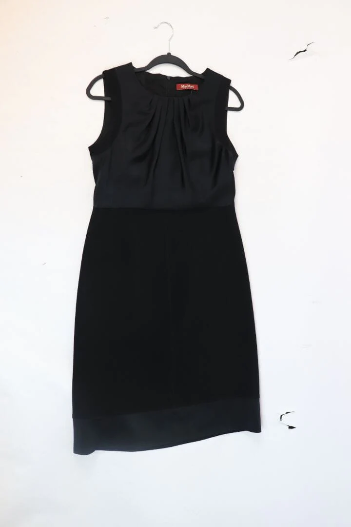 Black sleeveless sateen midi dress - Image 4