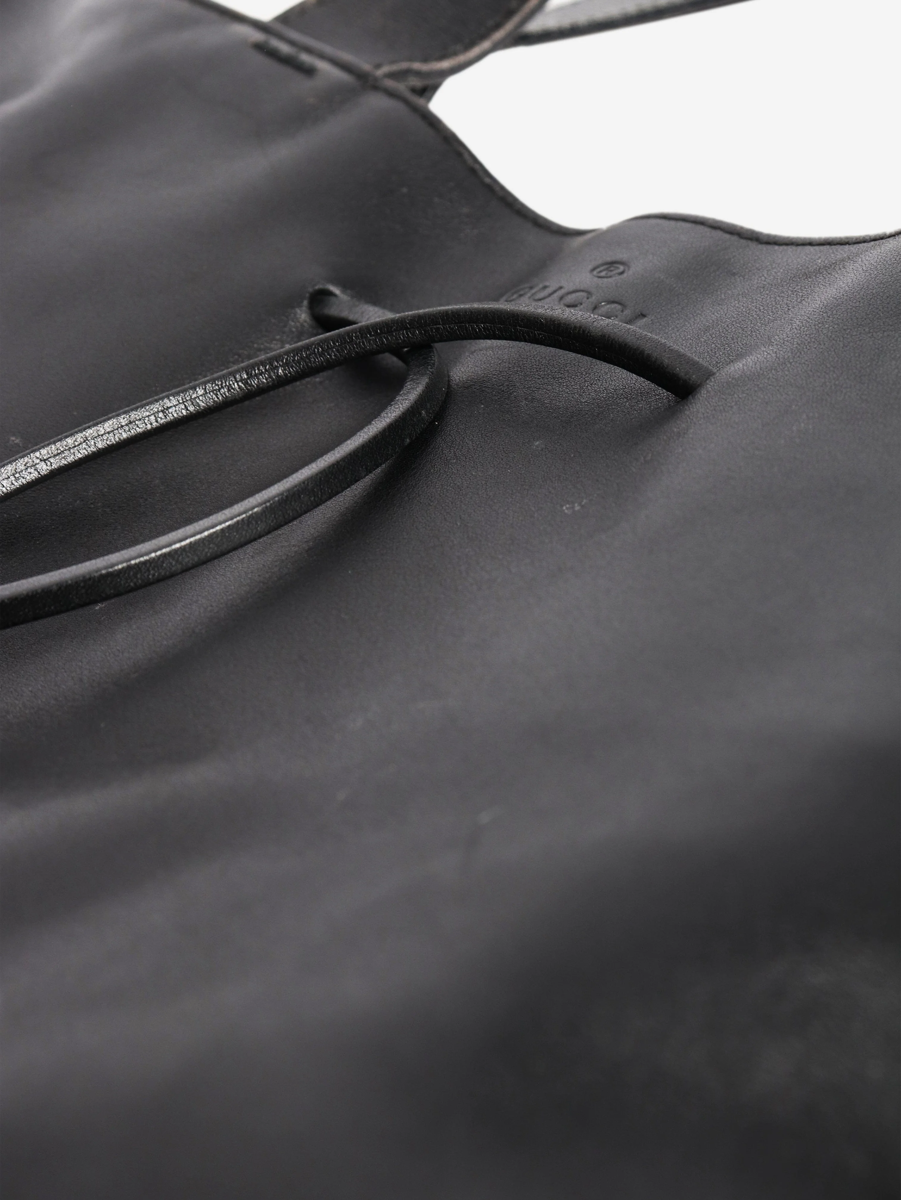 Black small leather tote bag - Image 7