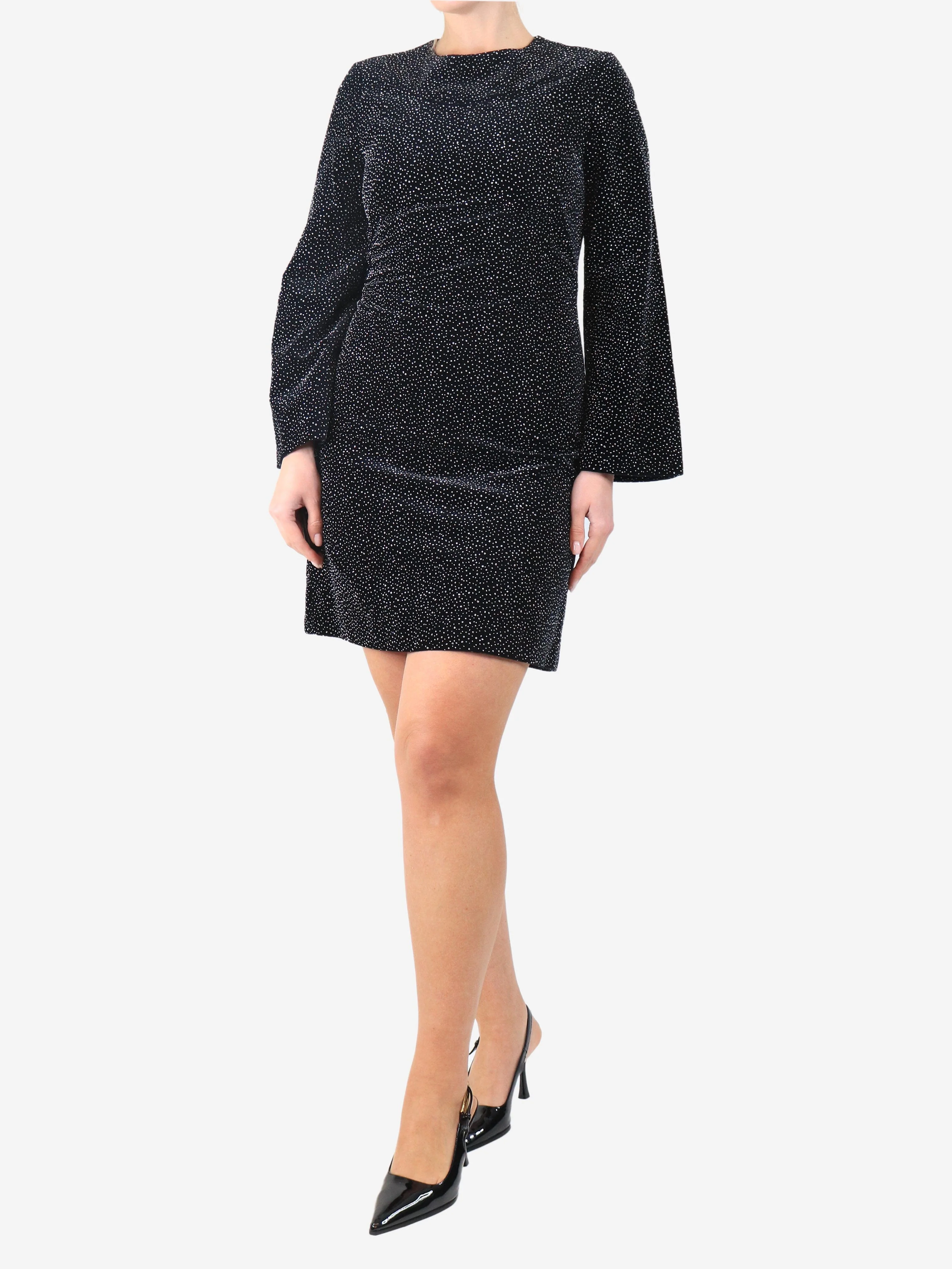 Black sparkly polka dot mini dress - size - Image 3
