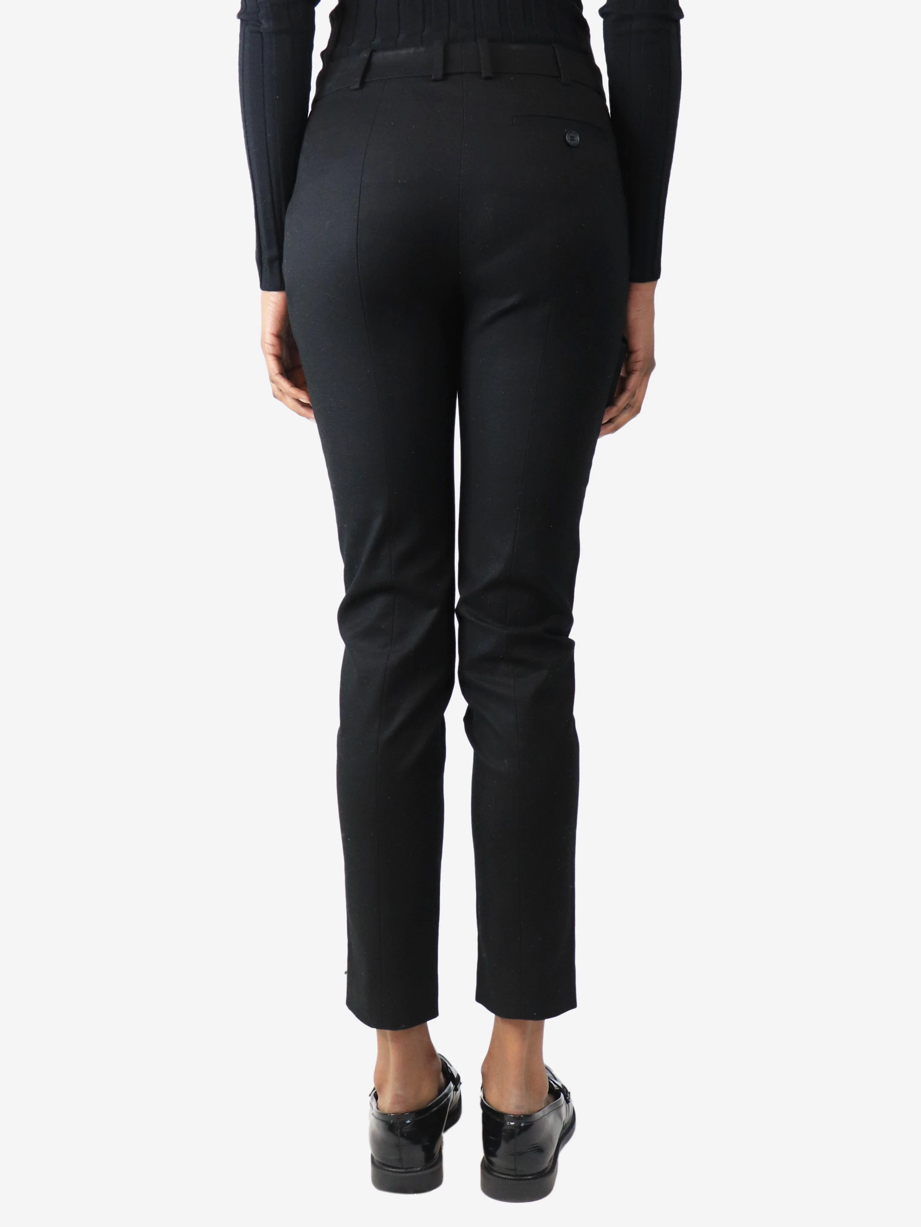 Black stretch skinny trousers - size UK 4 - Image 3