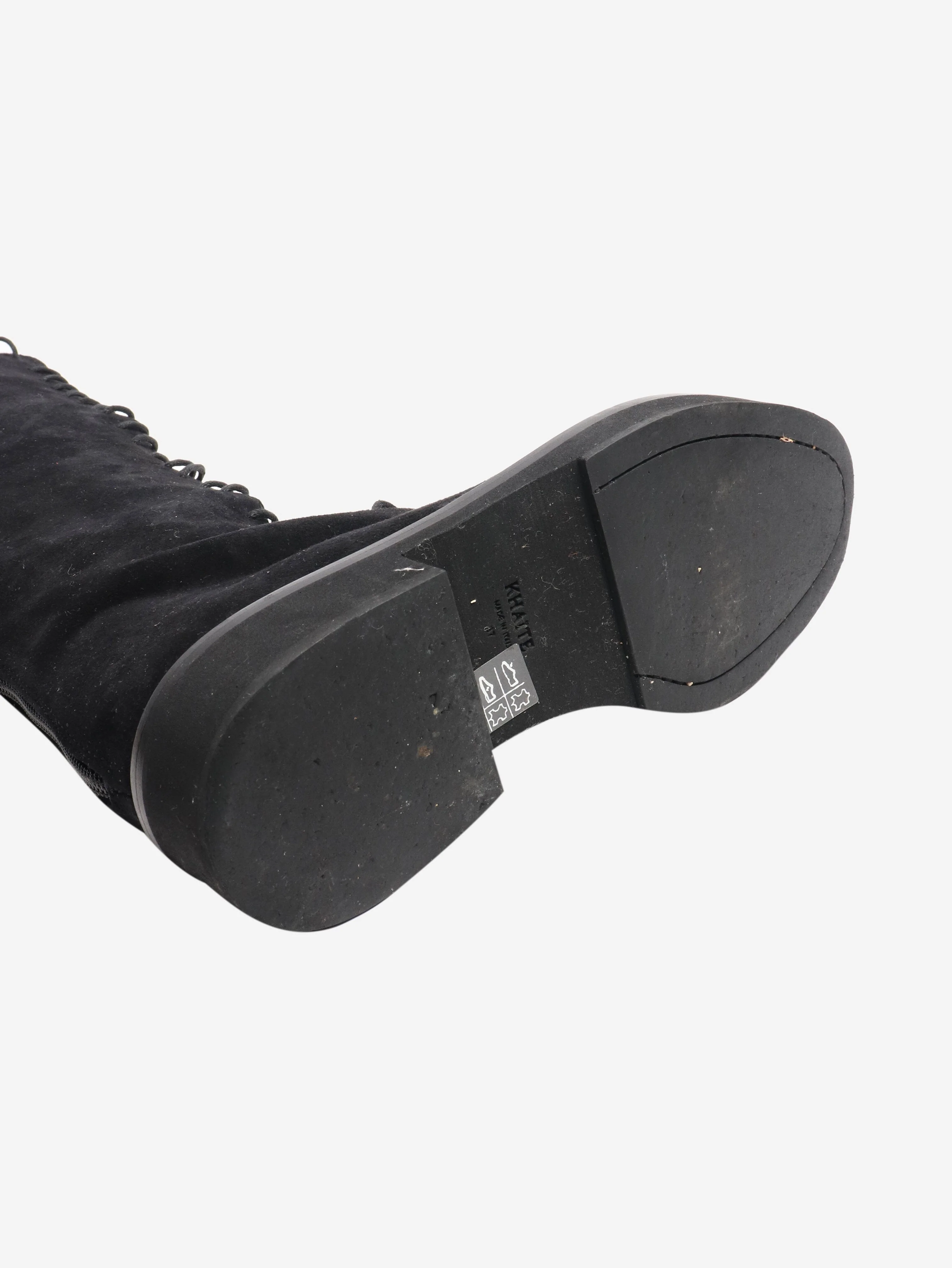 Black suede lace up boots - size EU 37 - Image 6