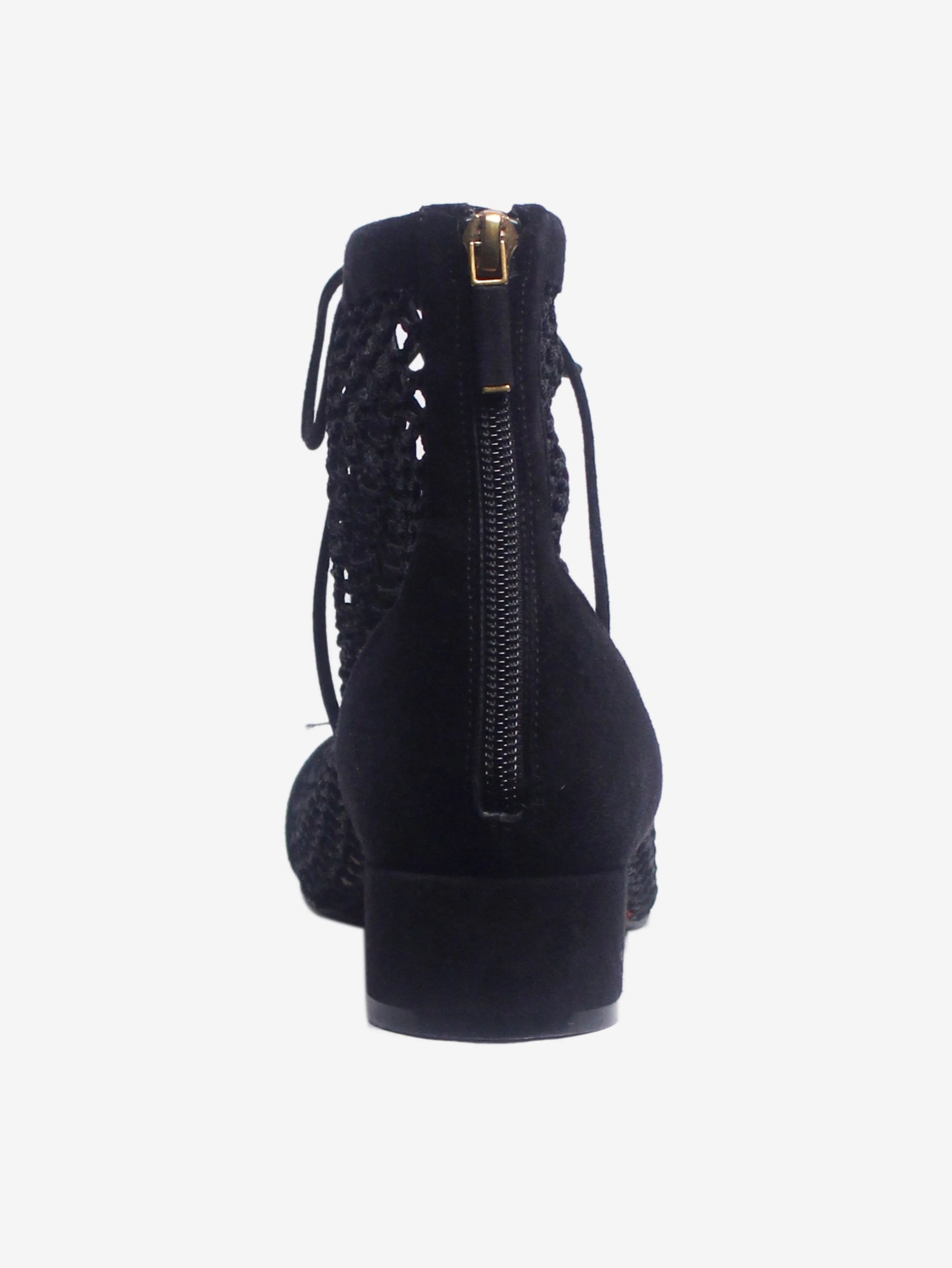 Black suede mesh ankle boots - size EU 37.5 - Image 2