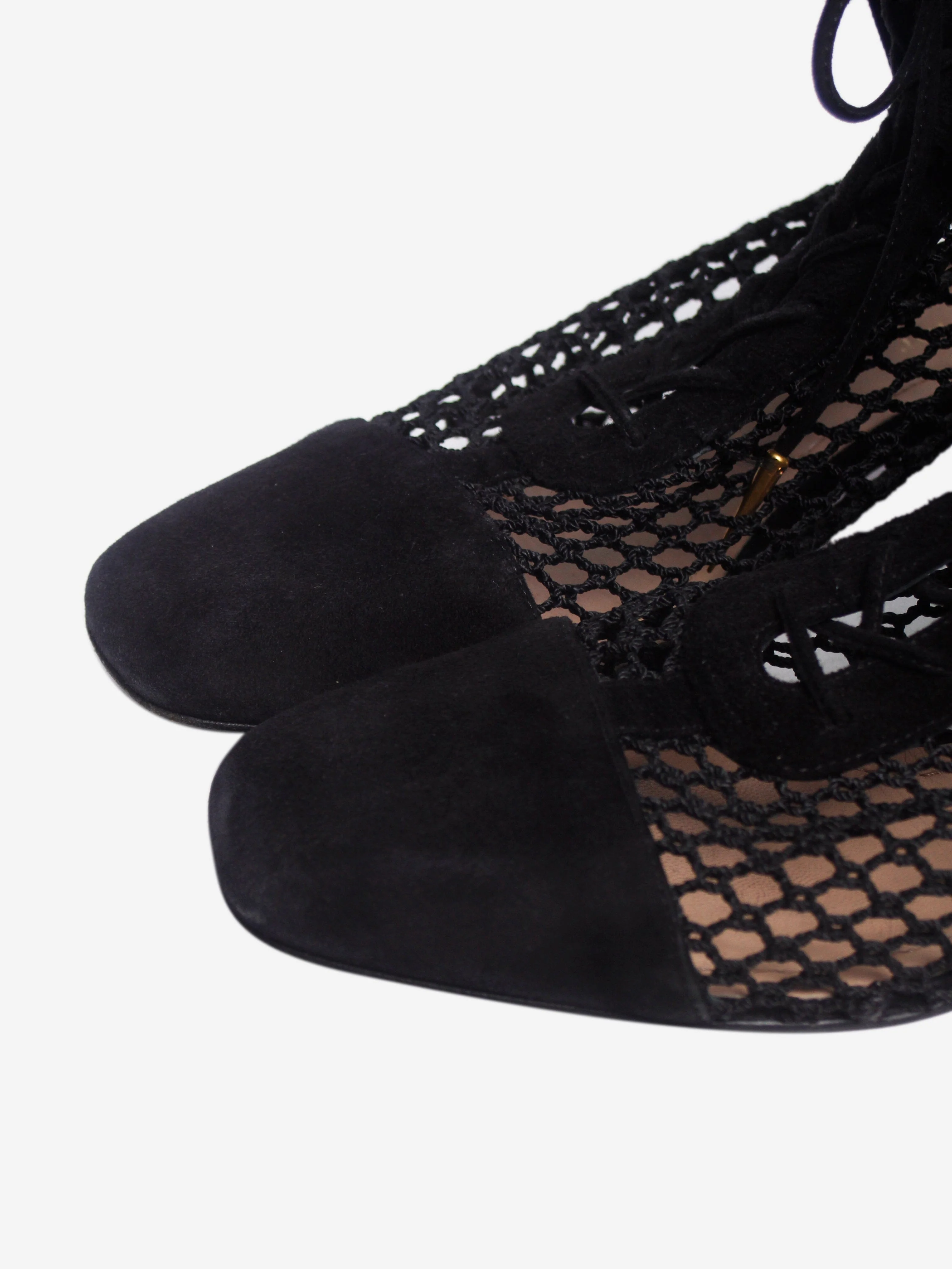Black suede mesh ankle boots - size EU 37.5 - Image 3