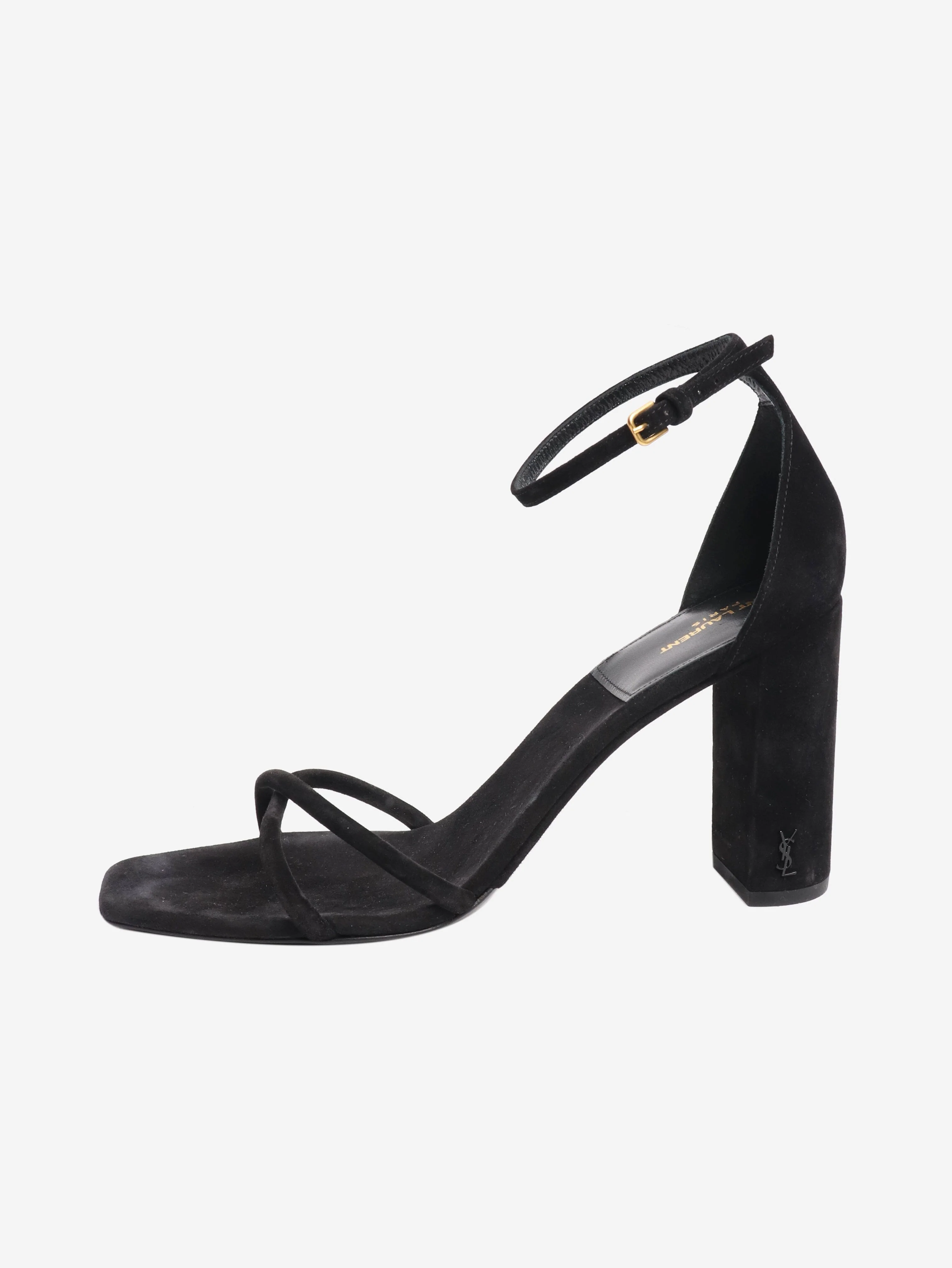 Black suede sandal heels - size EU 40.5