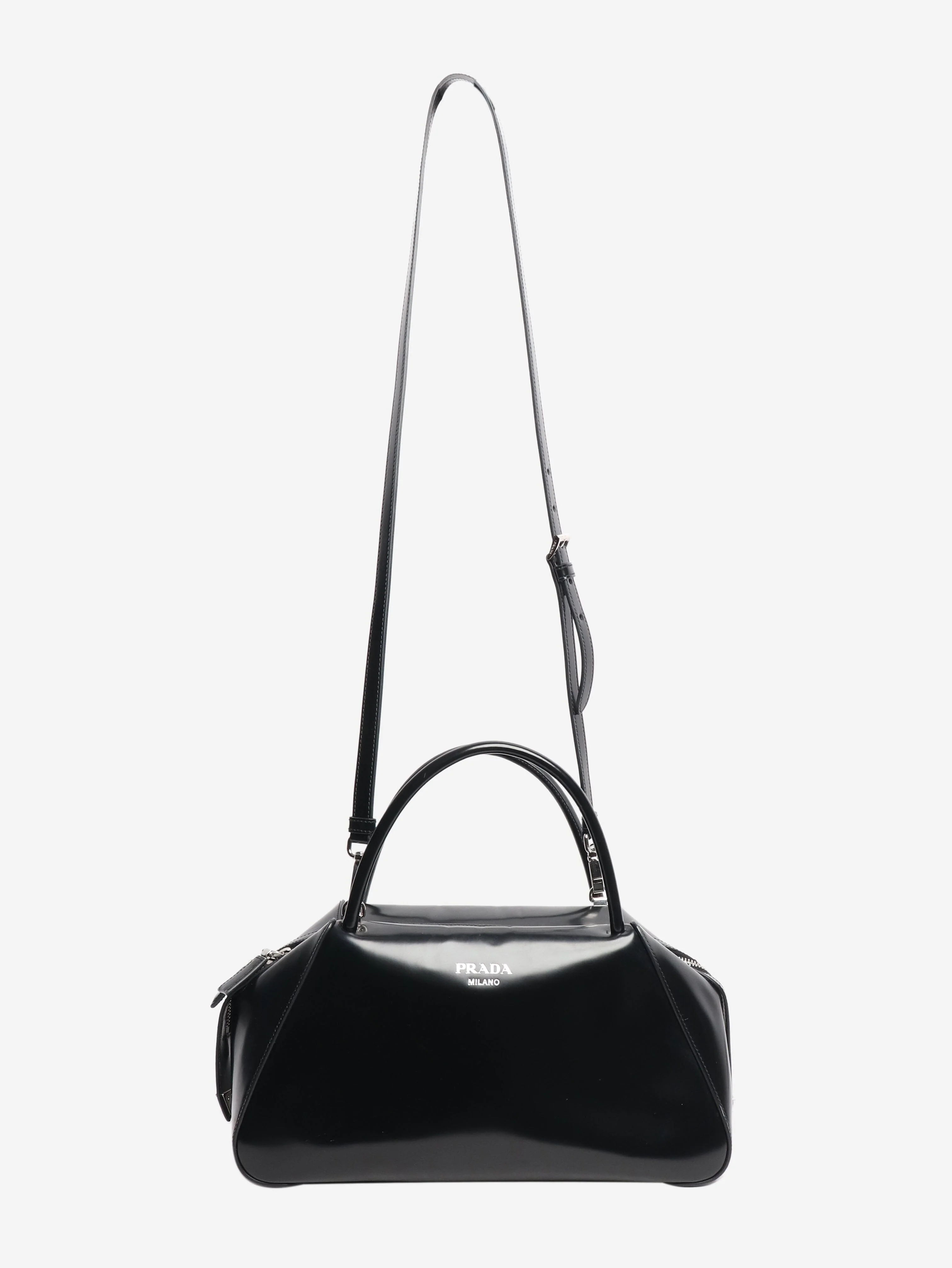 Black Supernova brushed leather tote bag - size - Image 2