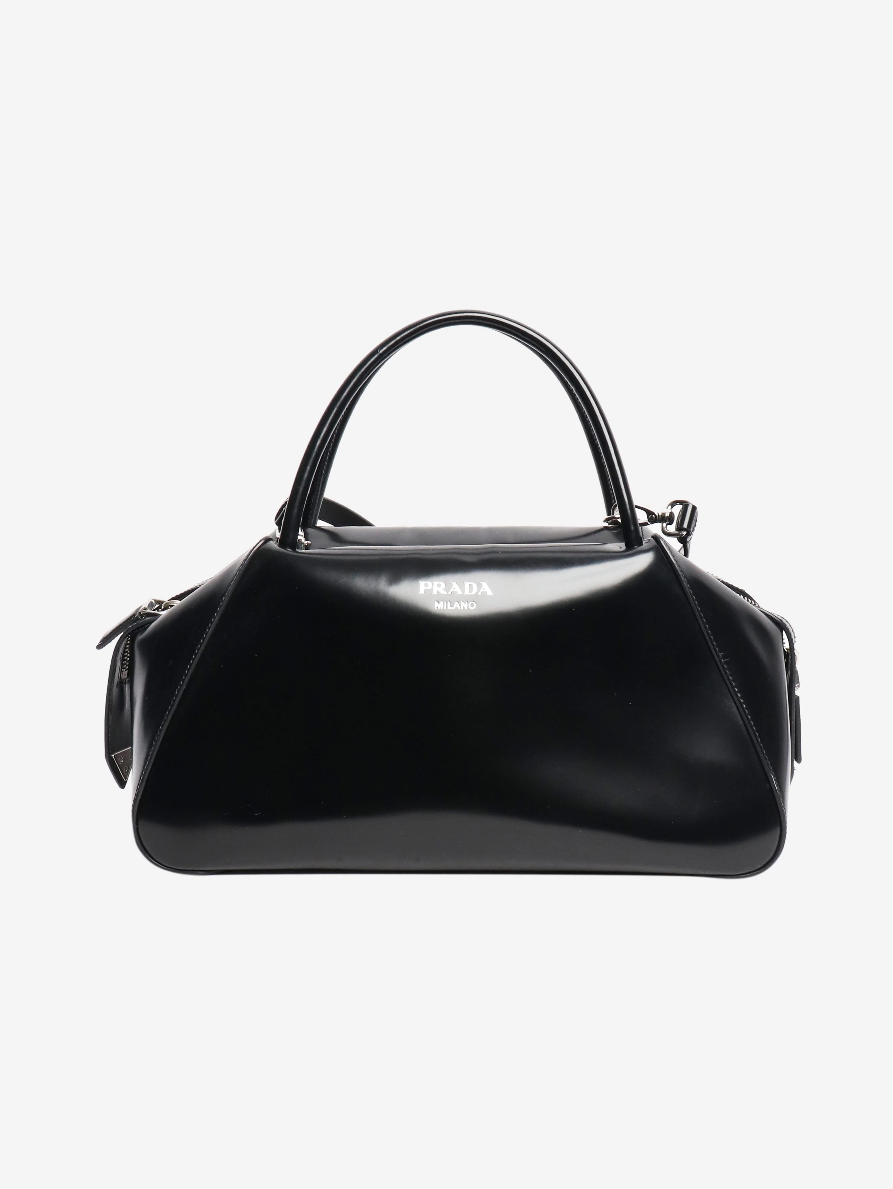 Black Supernova brushed leather tote bag - size - Image 3